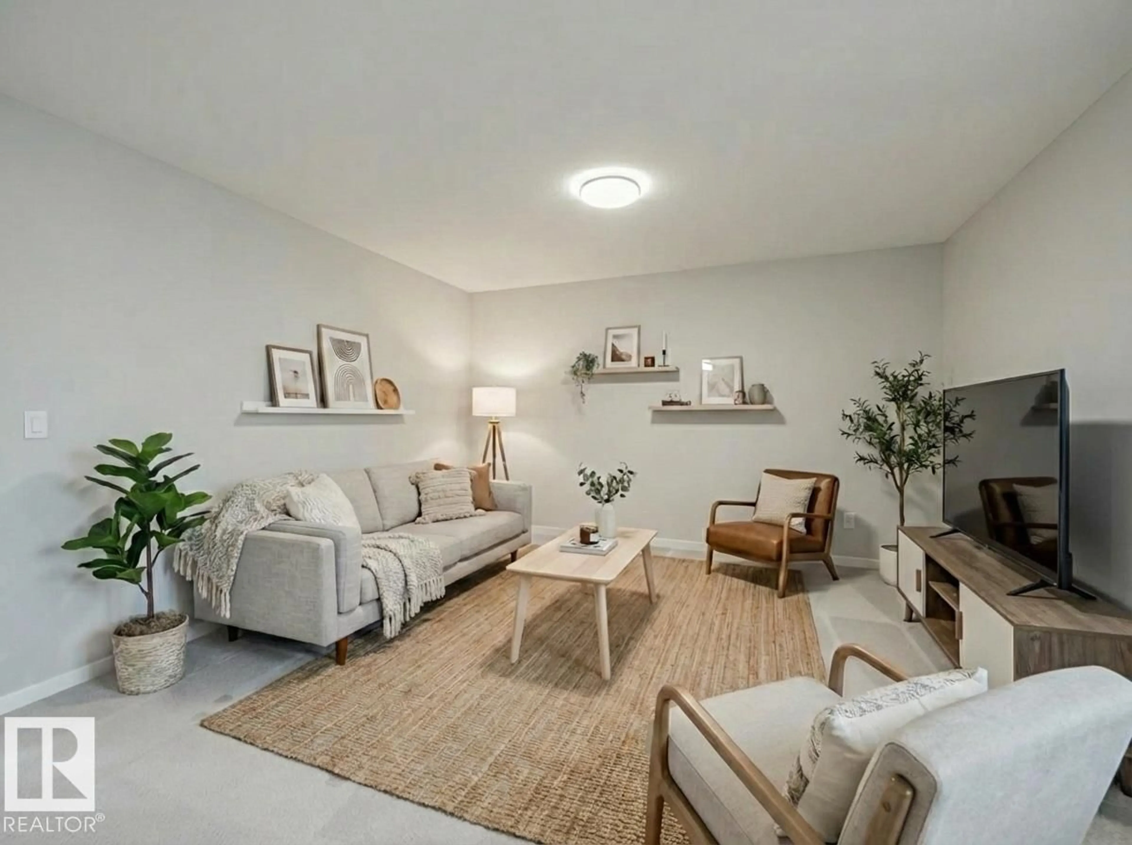 Living room with furniture, unknown for NE - 17527 7 ST, Edmonton Alberta T5Y4K3