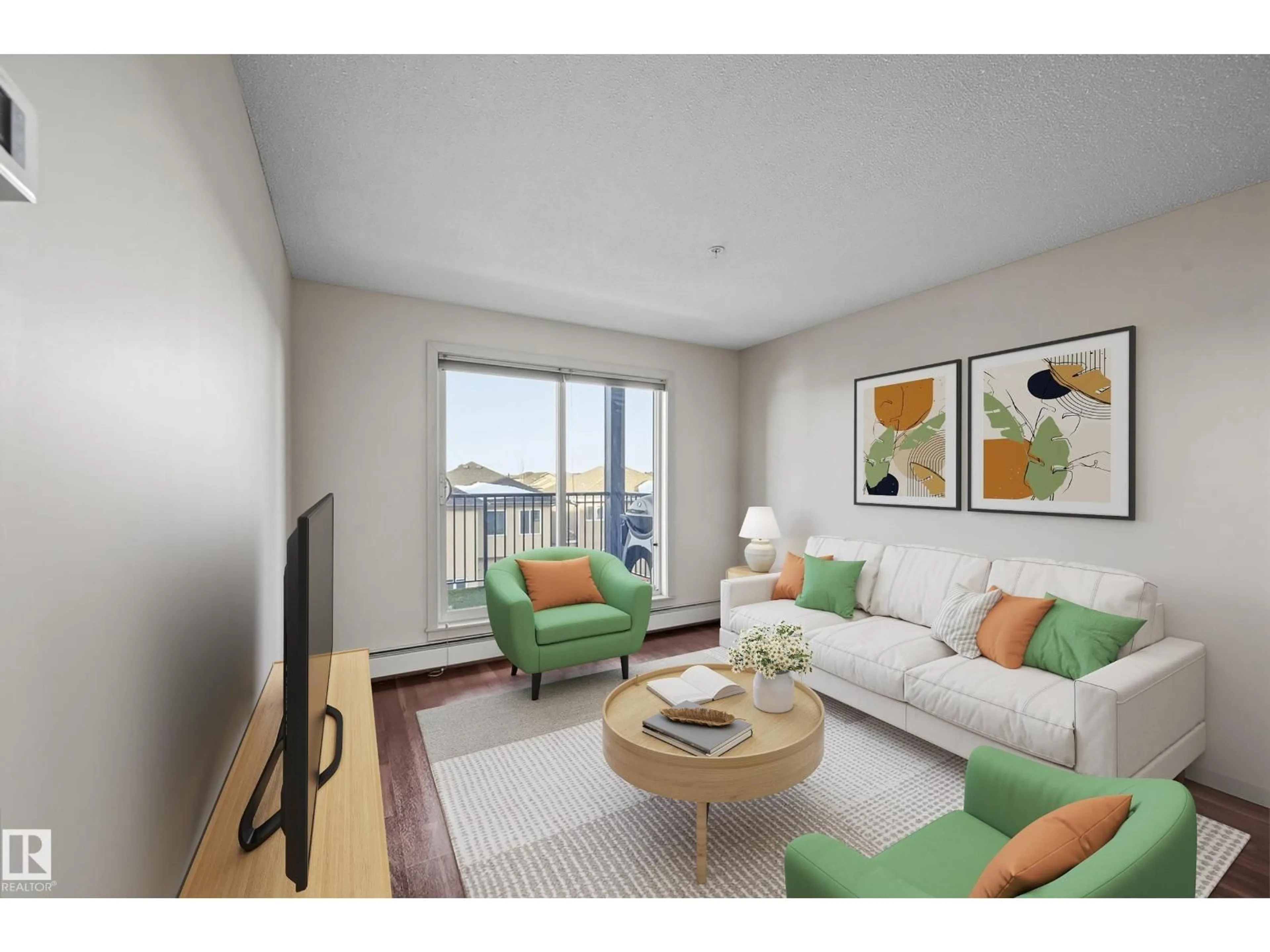 Living room with furniture, unknown for #309 - 508 ALBANY WY, Edmonton Alberta T6V0L1