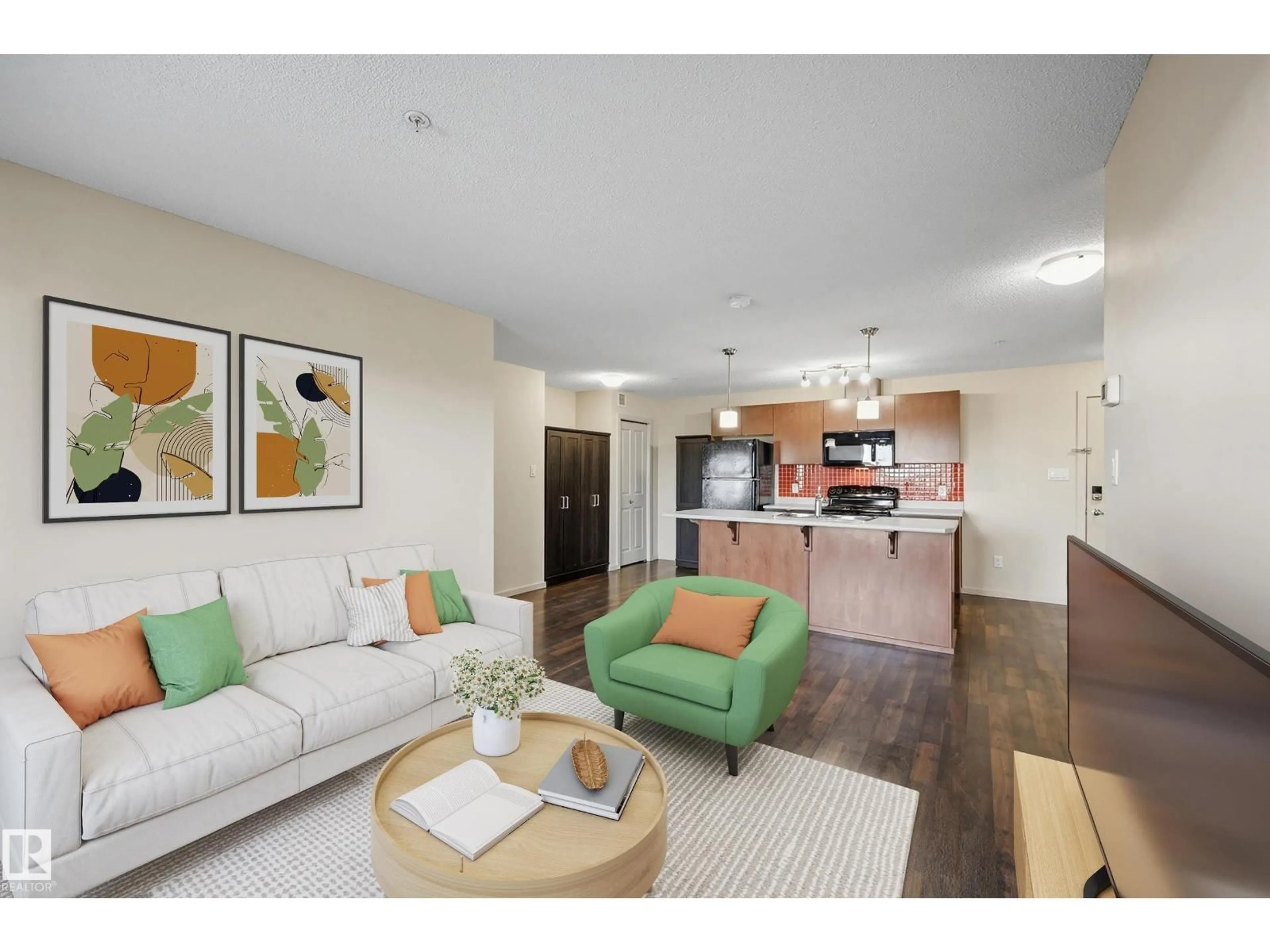 Living room with furniture, unknown for #309 - 508 ALBANY WY, Edmonton Alberta T6V0L1