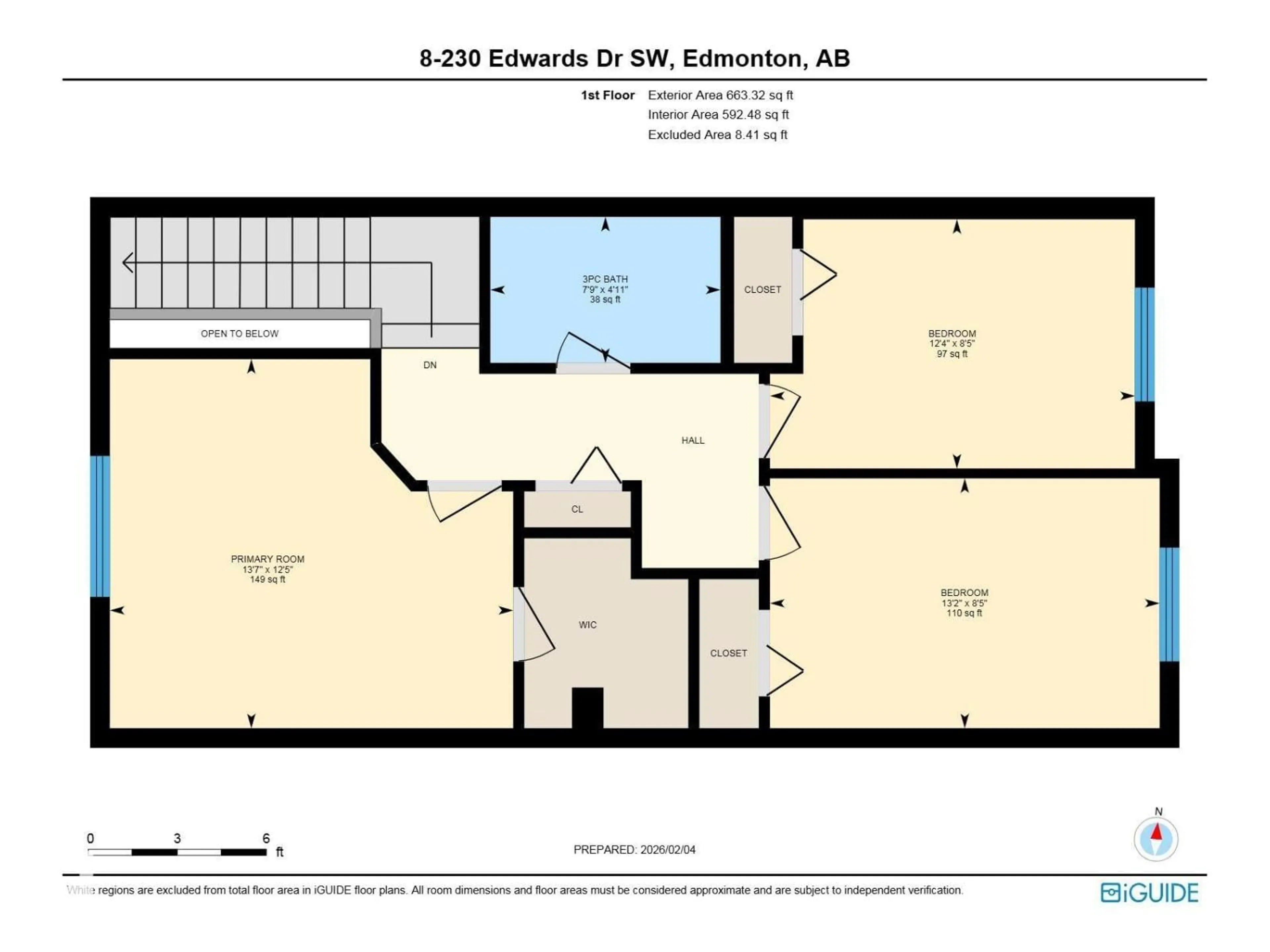 Floor plan for #8 - 230 EDWARDS DR, Edmonton Alberta T6X1L9