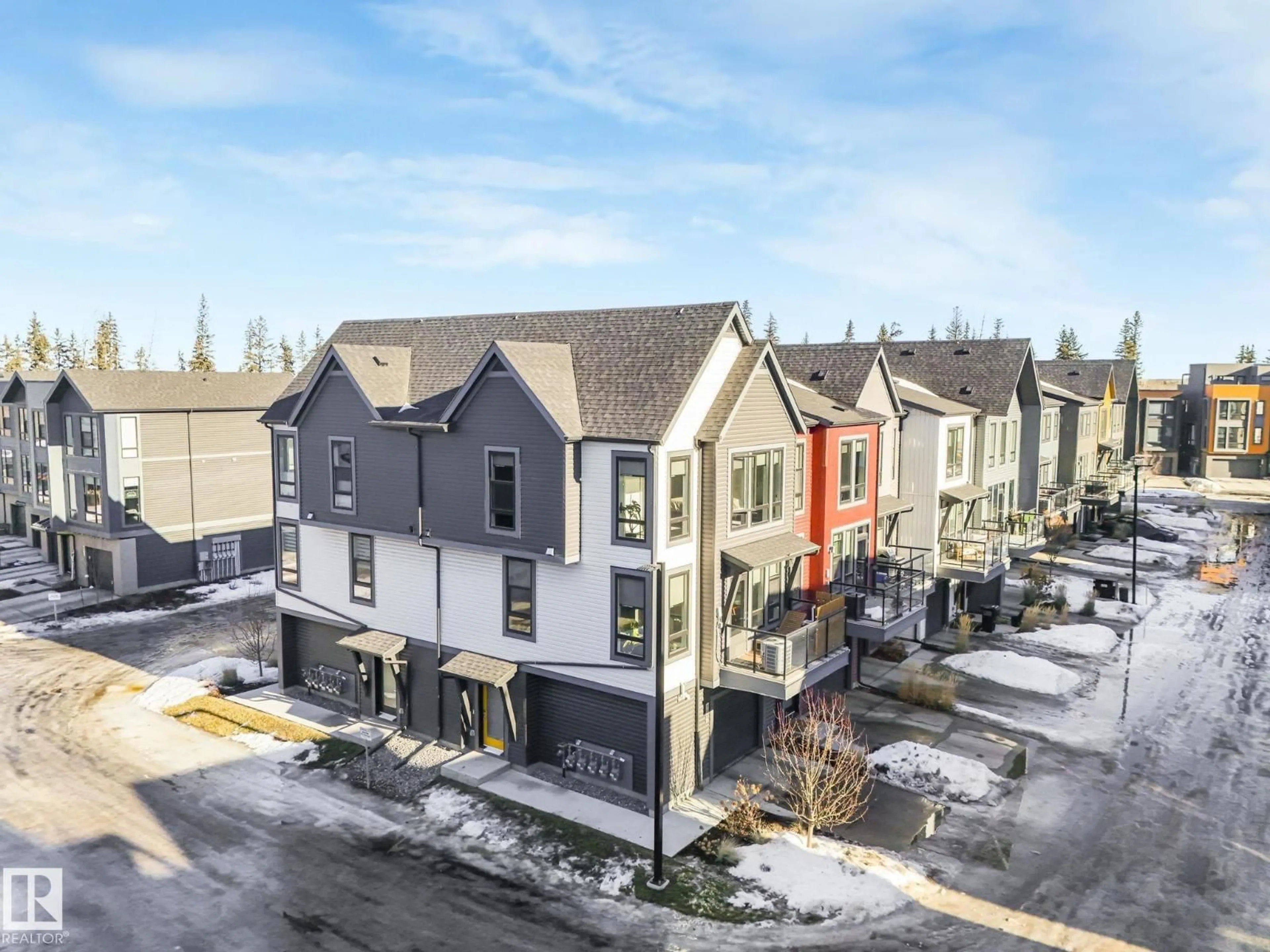 A pic from outside/outdoor area/front of a property/back of a property/a pic from drone, street for #117 - 1304 RUTHERFORD RD, Edmonton Alberta T6W0B4