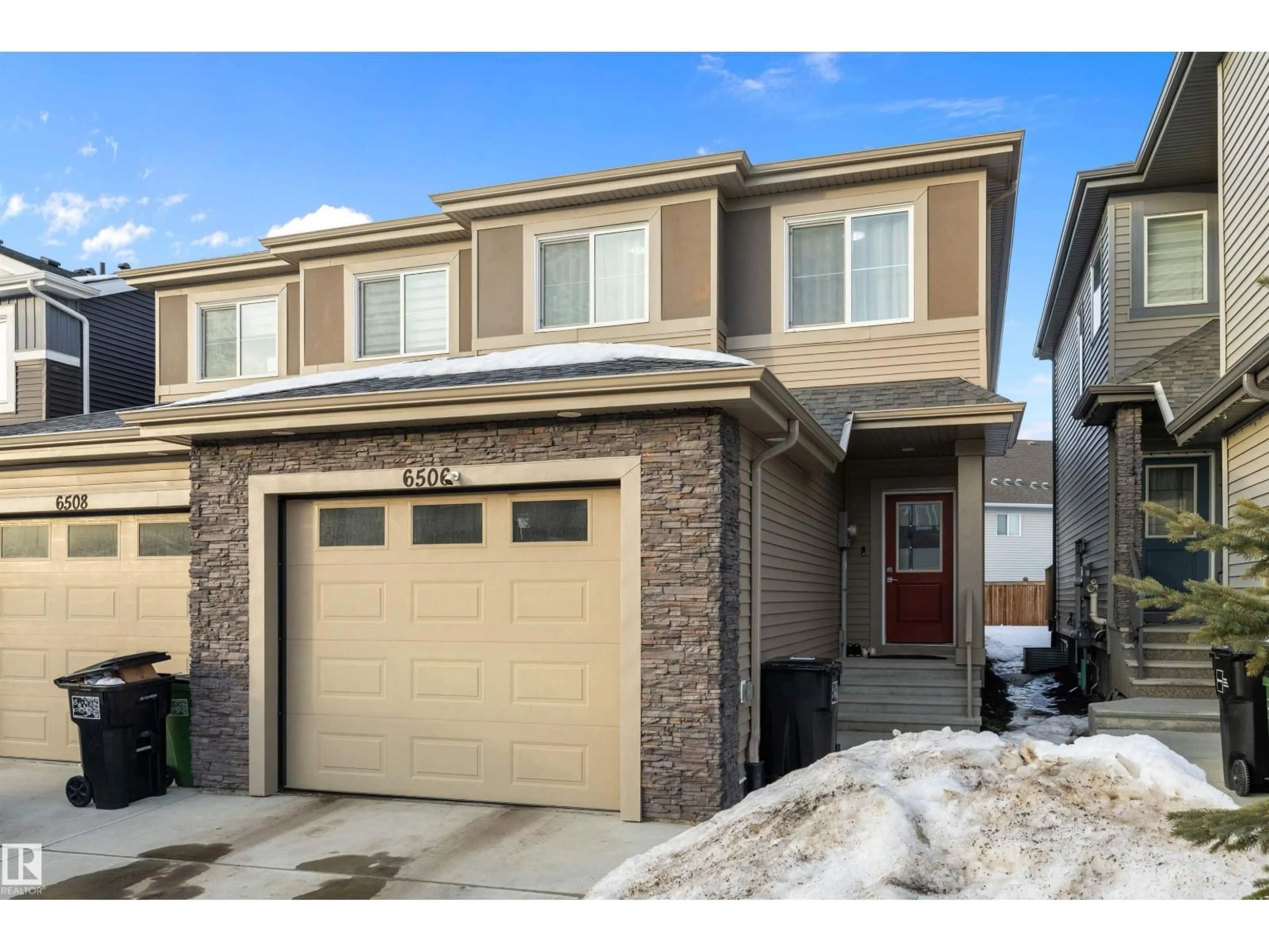 Home with brick exterior material, street for NW - 6506 167A AV, Edmonton Alberta T5Y3P7