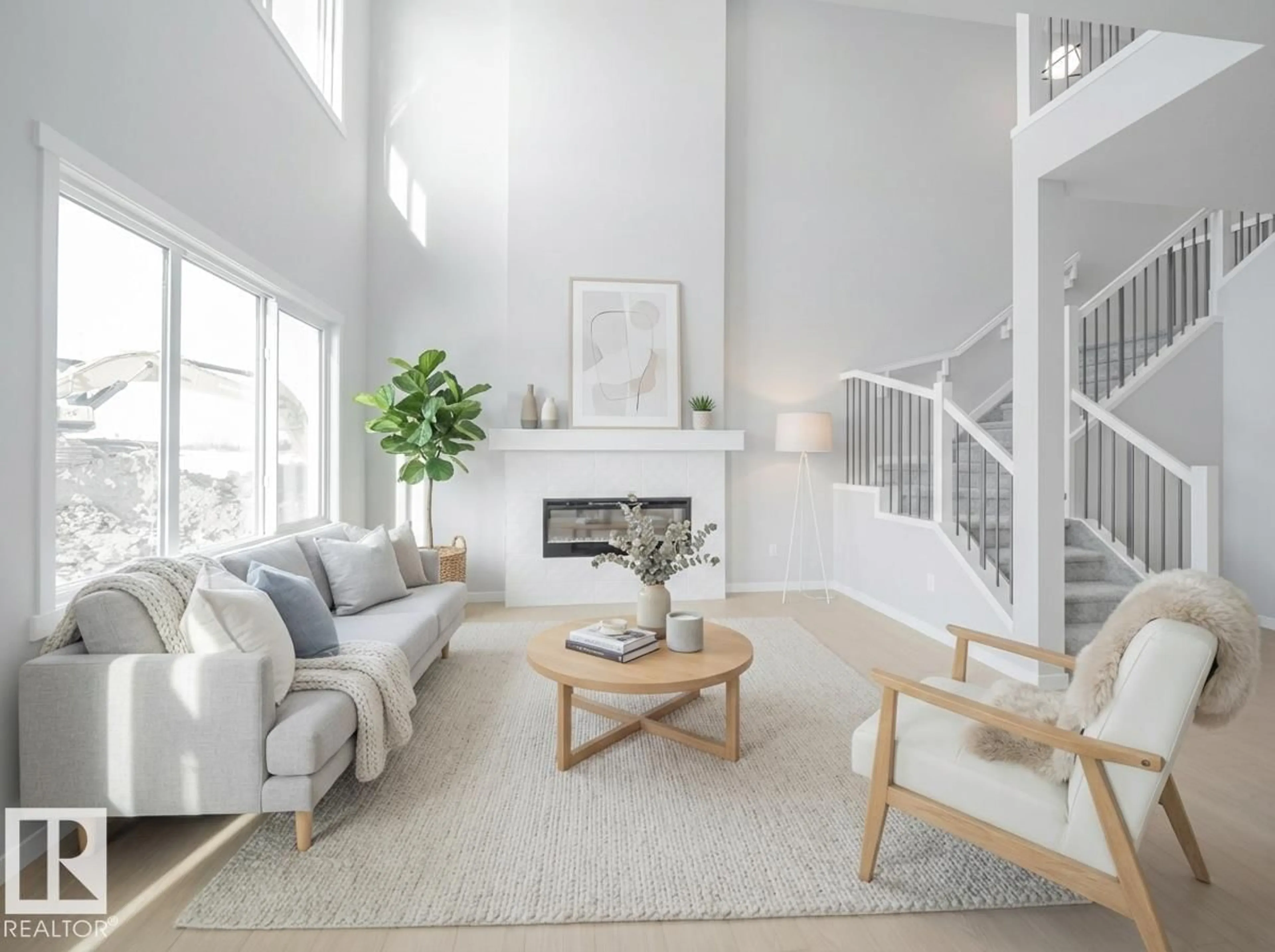 Living room with furniture, unknown for NE - 17624 4 ST, Edmonton Alberta T5Y4K3