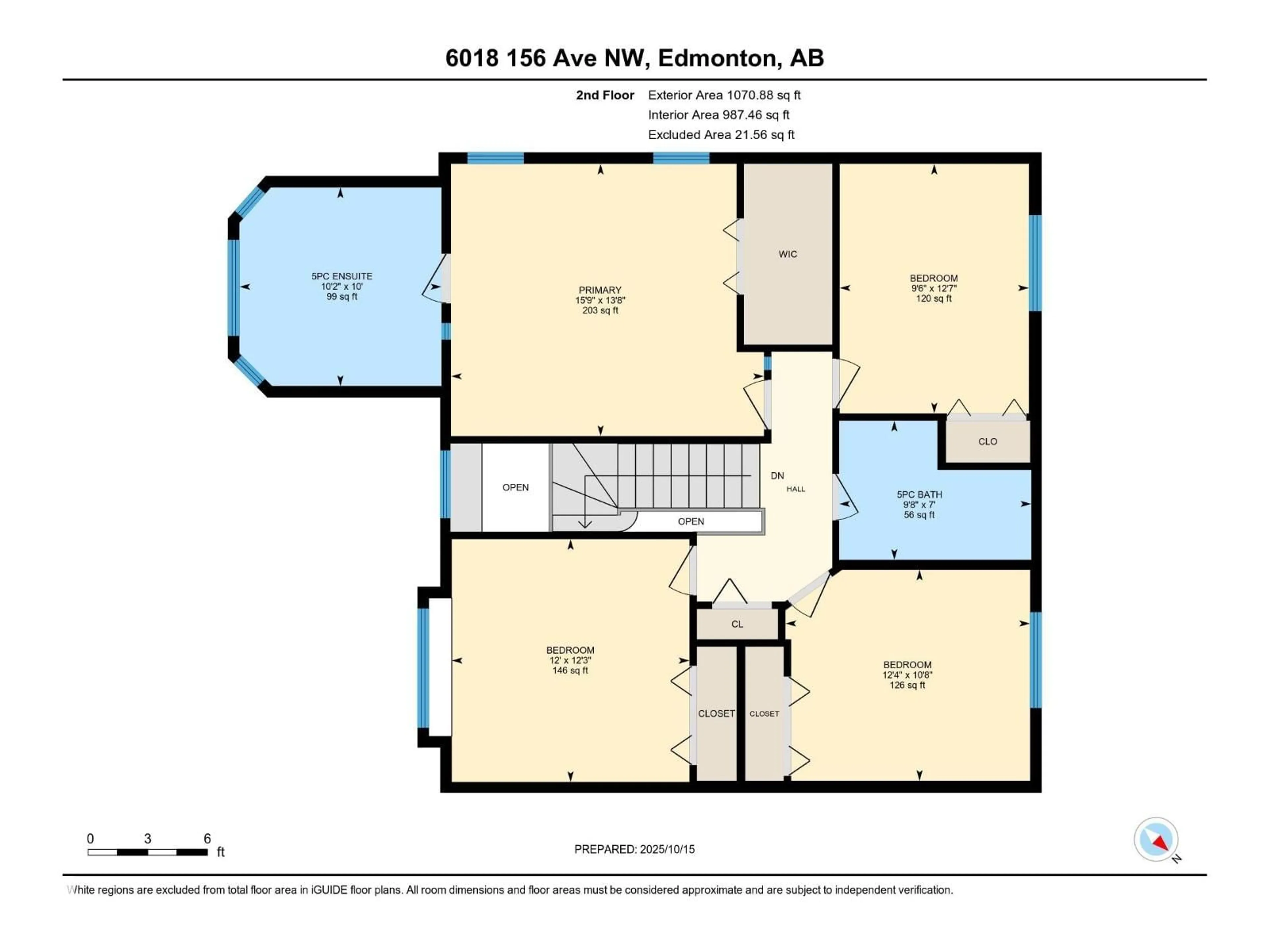 Floor plan for 6018 156 AV, Edmonton Alberta T5Y2M8