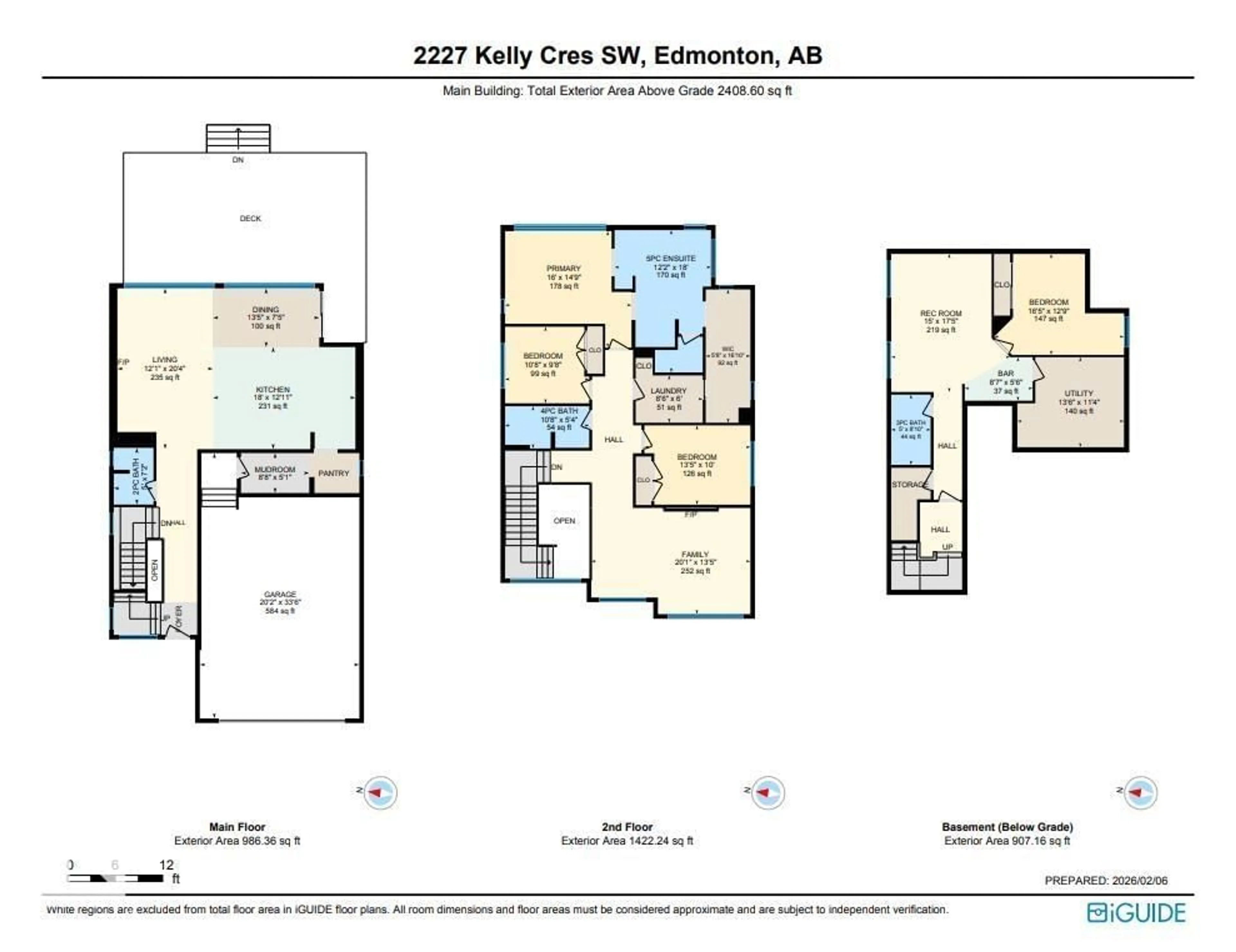 Floor plan for 2227 KELLY CR, Edmonton Alberta T6W3R8