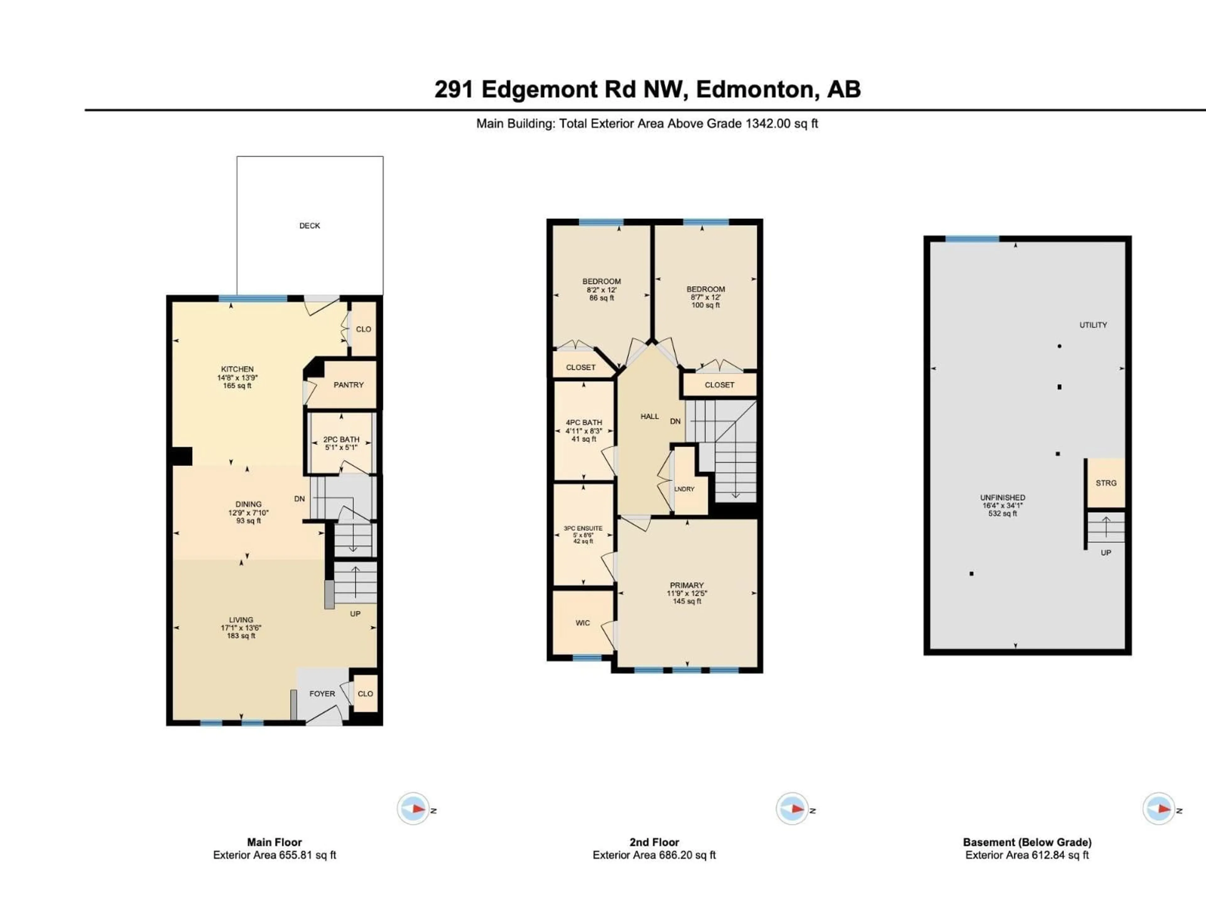 Floor plan for 291 EDGEMONT RD, Edmonton Alberta T6M0V5
