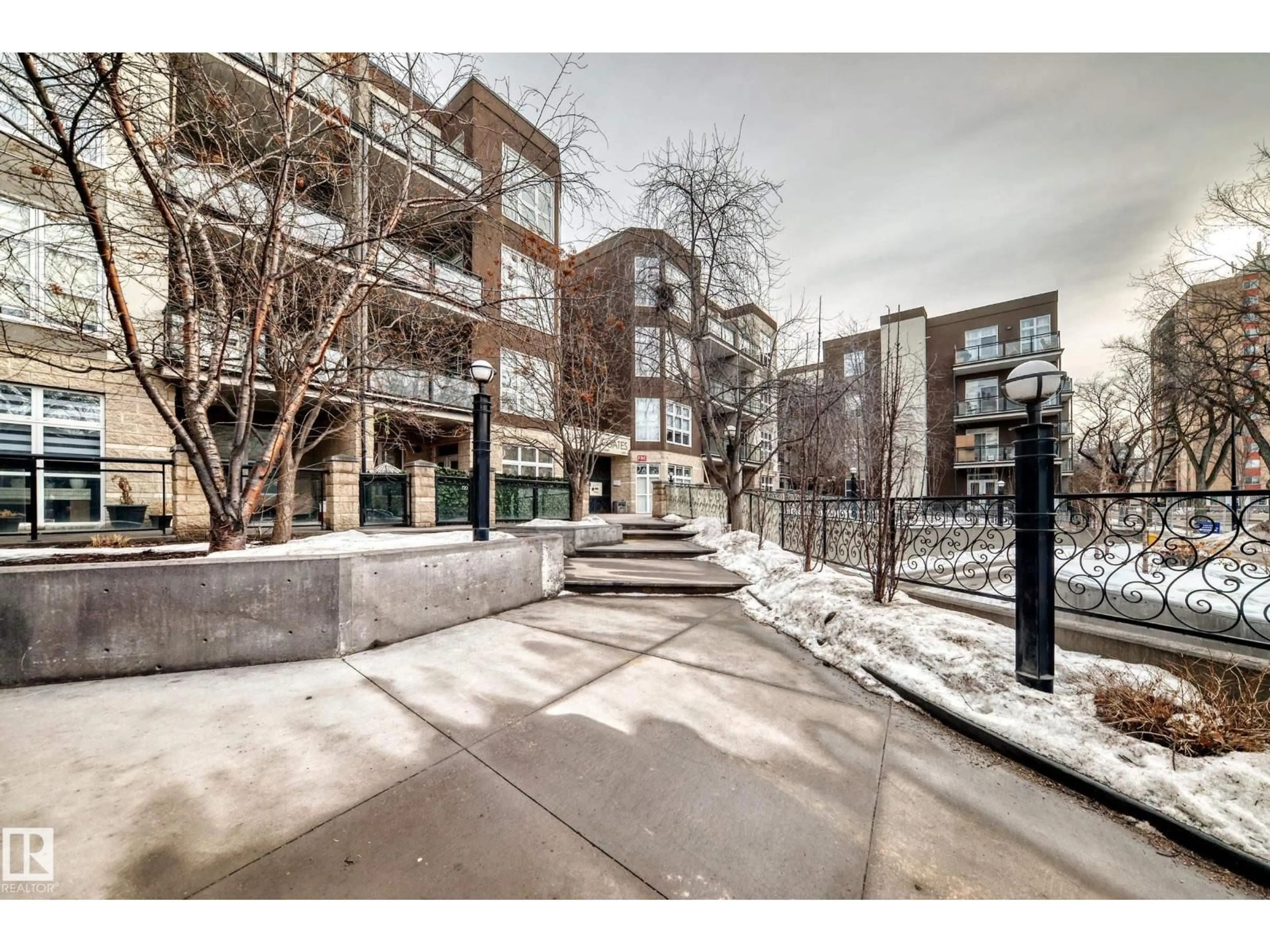 Patio, street for #223 - 10407 122 ST, Edmonton Alberta T5N4B8