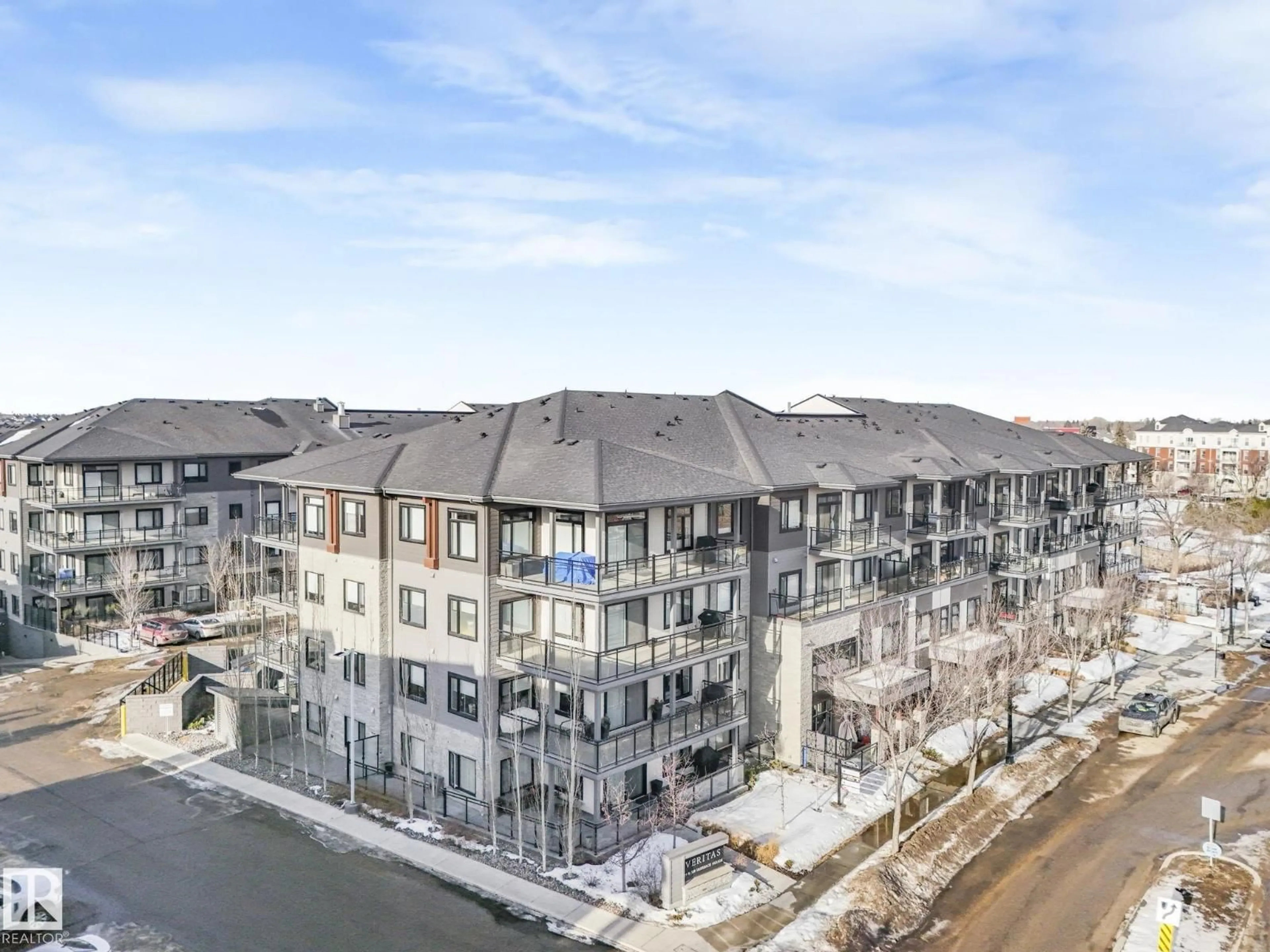 A pic from outside/outdoor area/front of a property/back of a property/a pic from drone, city buildings view from balcony for 117 GRIESBACH PARADE, Edmonton Alberta T5E6X2