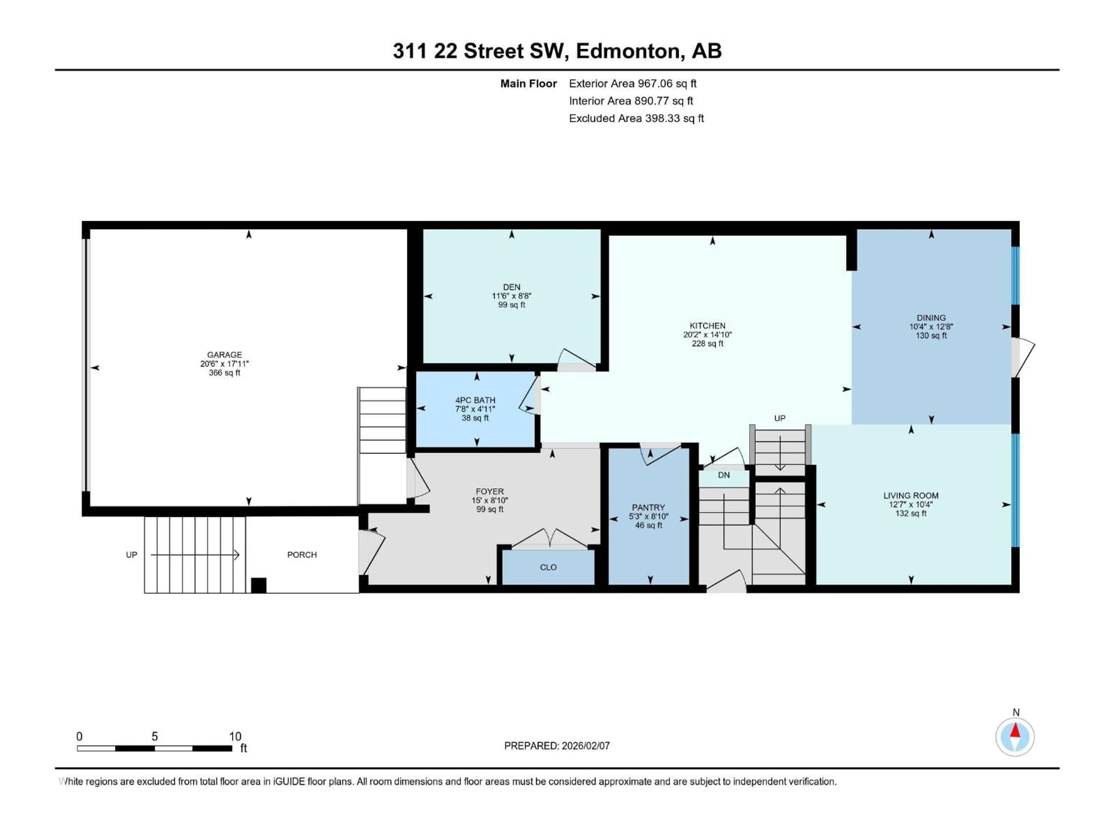 Floor plan for 311 22 ST, Edmonton Alberta T6X3L3