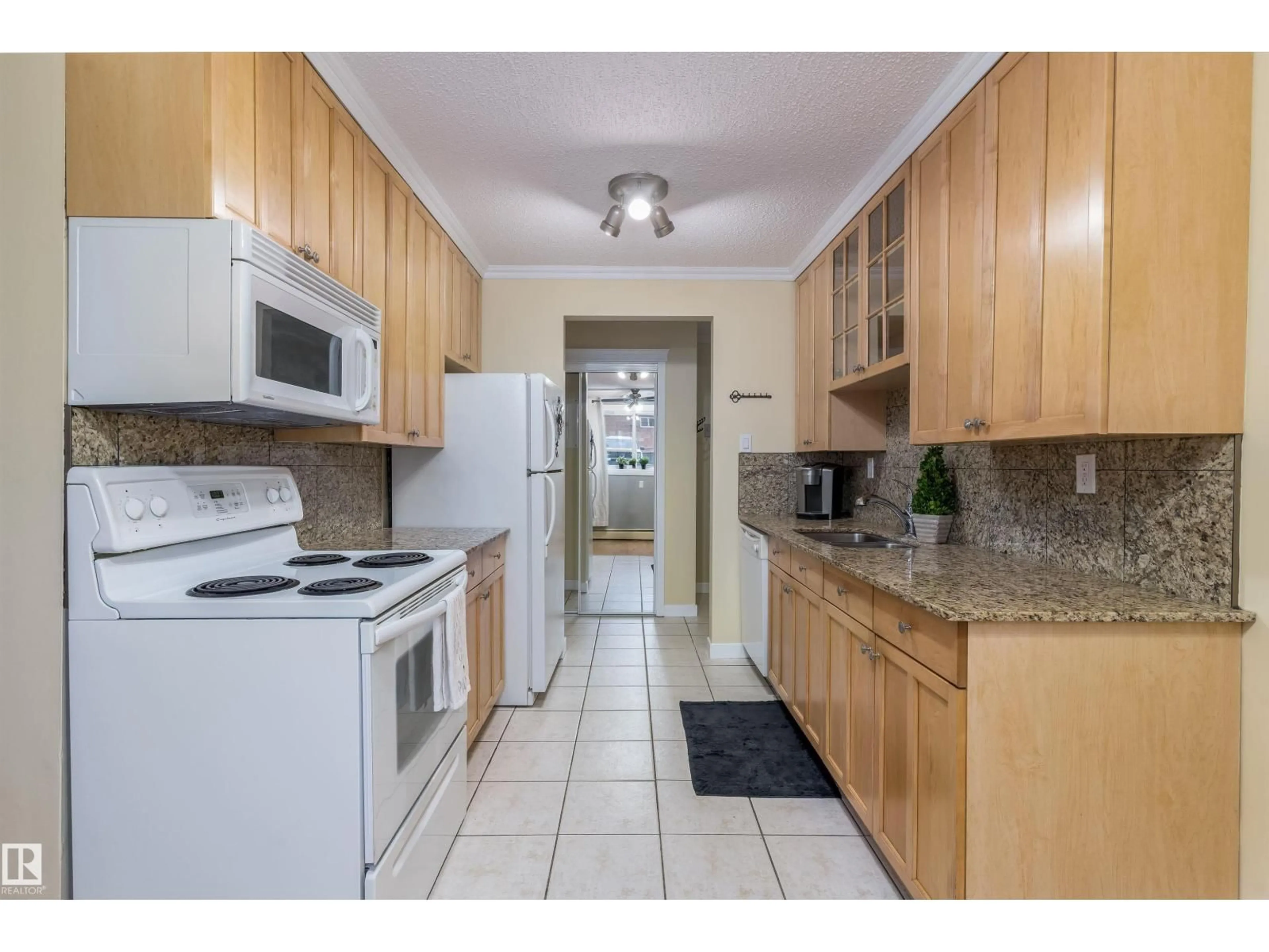 Standard kitchen, ceramic/tile floor for #102 - 9925 83 AV, Edmonton Alberta T6E2B9