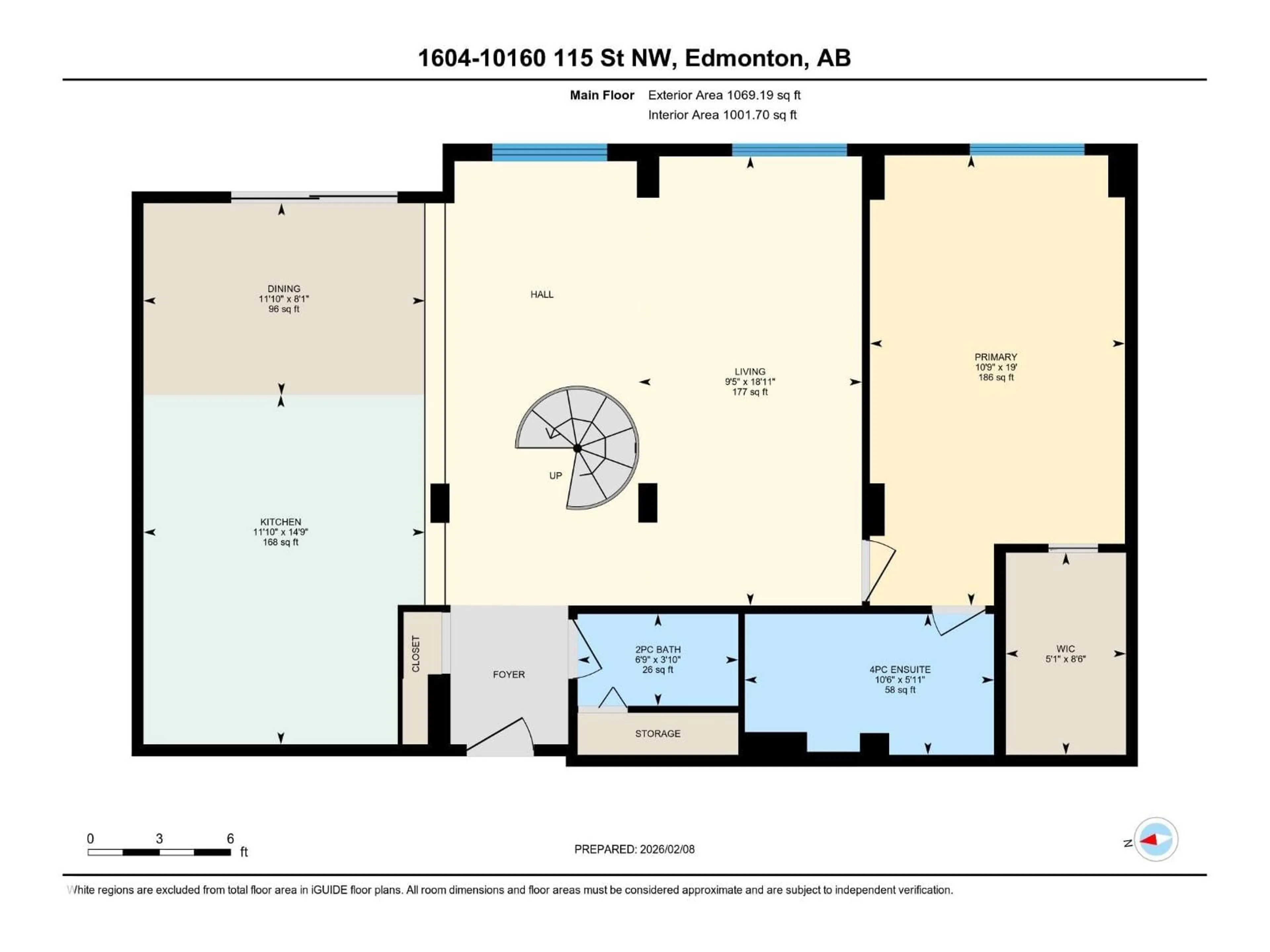 Floor plan for #1604 - 10160 115 ST, Edmonton Alberta T5K1T6