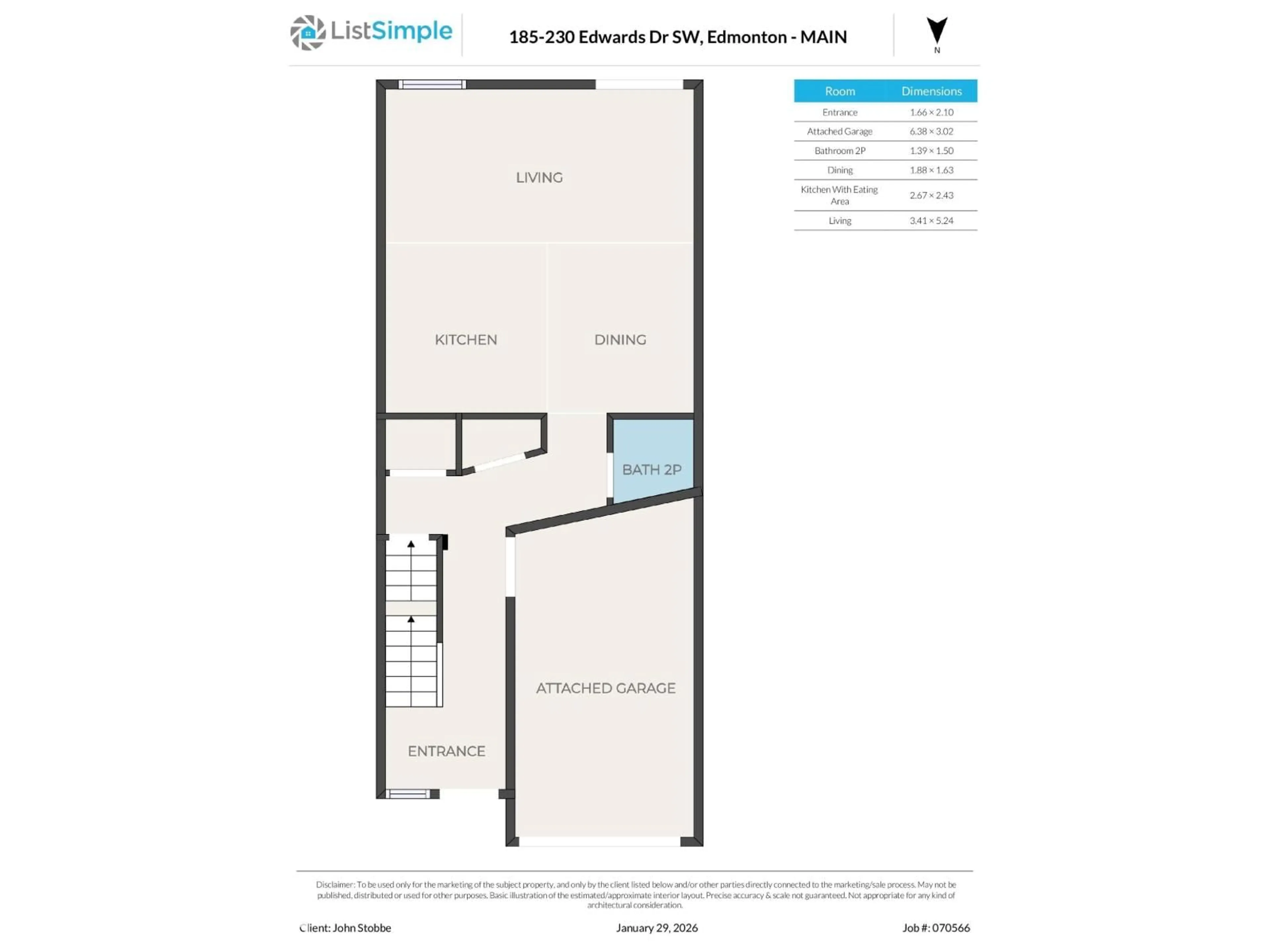Floor plan for 230 - 185 EDWARDS DR, Edmonton Alberta T6X1G7