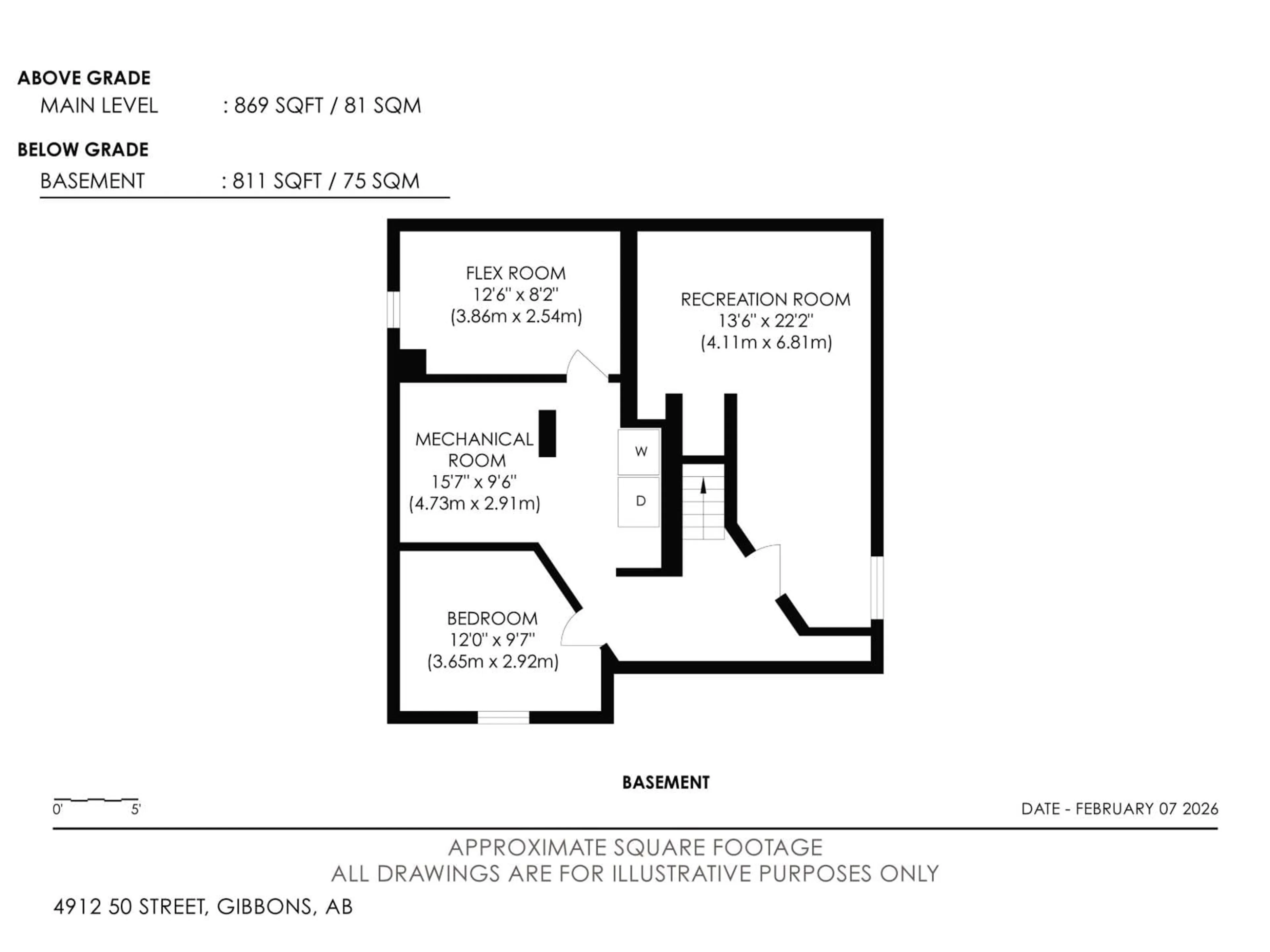Floor plan for 4912 50 ST, Gibbons Alberta T0A1N0