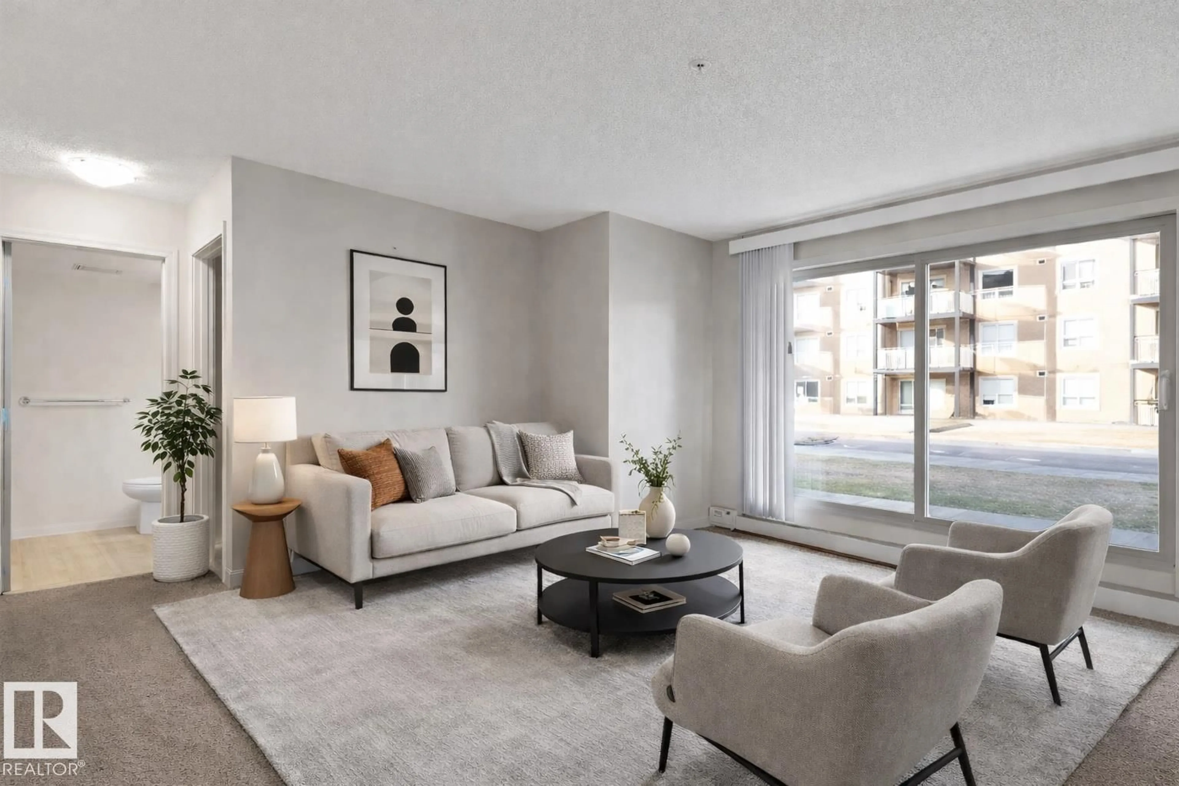 Living room with furniture, unknown for #108 - 13907 136 ST, Edmonton Alberta T6V1Y4