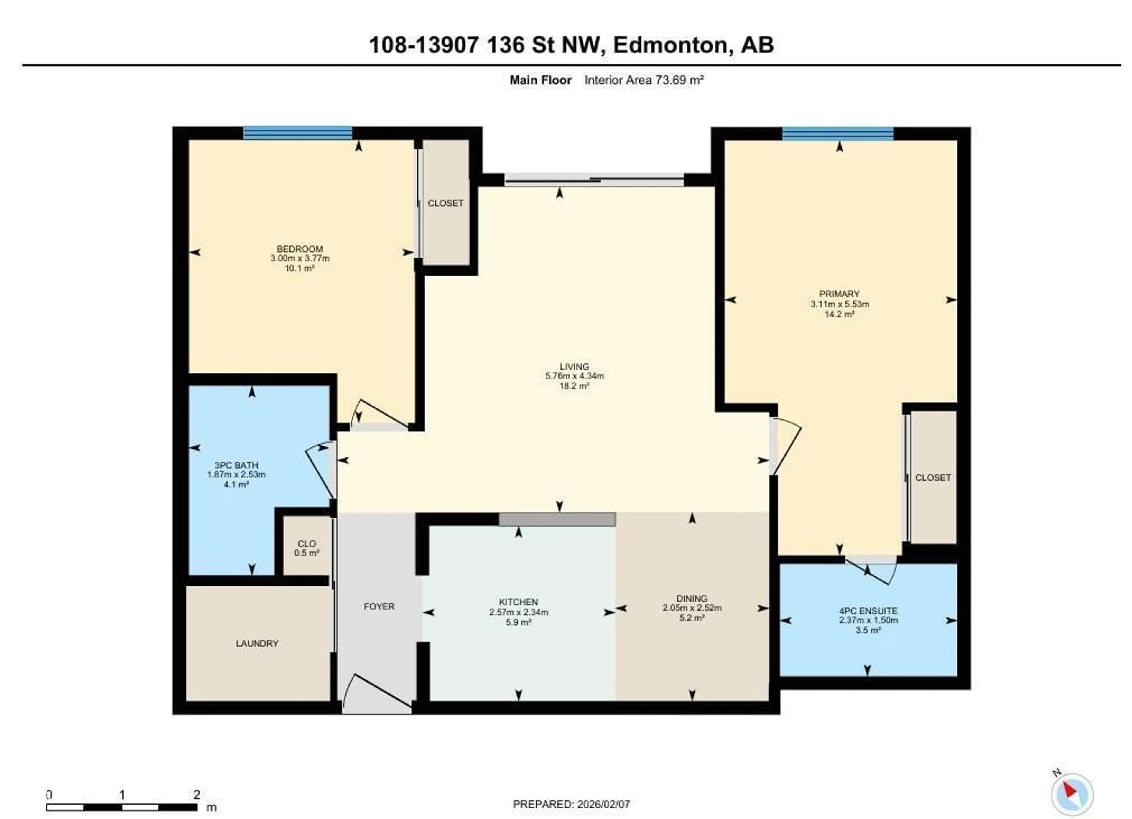 Floor plan for #108 - 13907 136 ST, Edmonton Alberta T6V1Y4