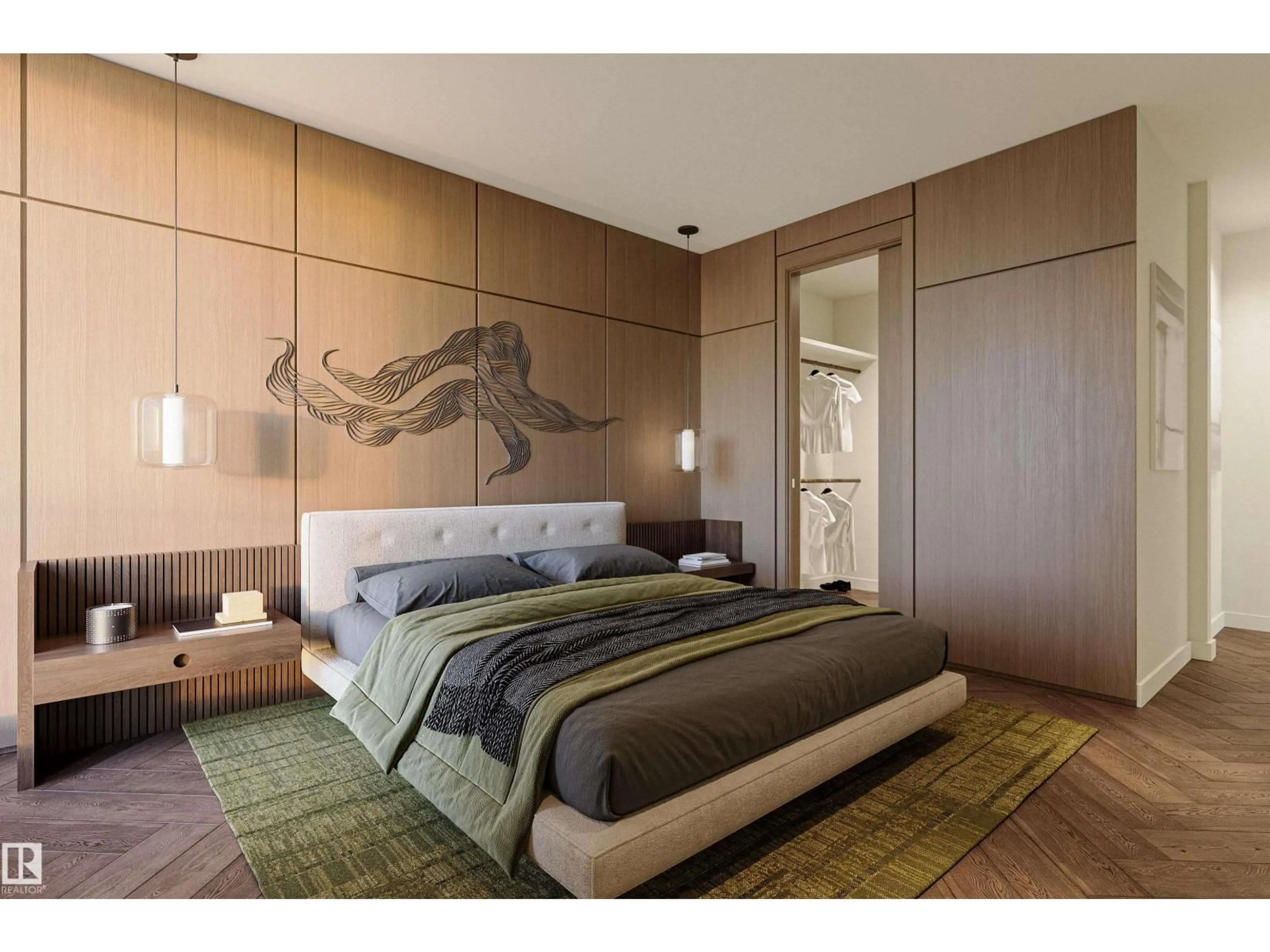 Bedroom with bed, unknown for 10360 NW - 4603 102 ST, Edmonton Alberta T5J0K6