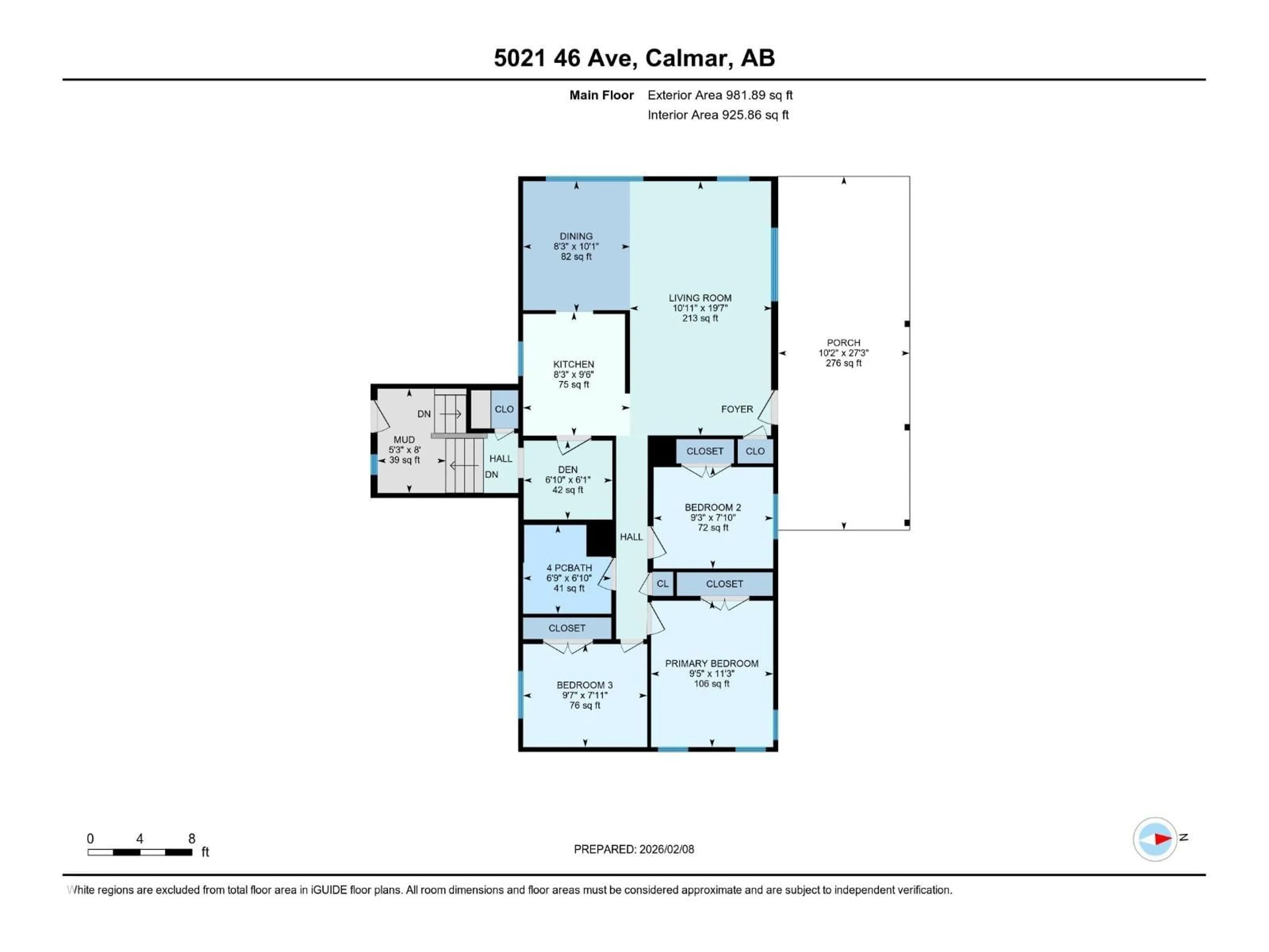 Floor plan for 5021 46 AV, Calmar Alberta T0C0V0