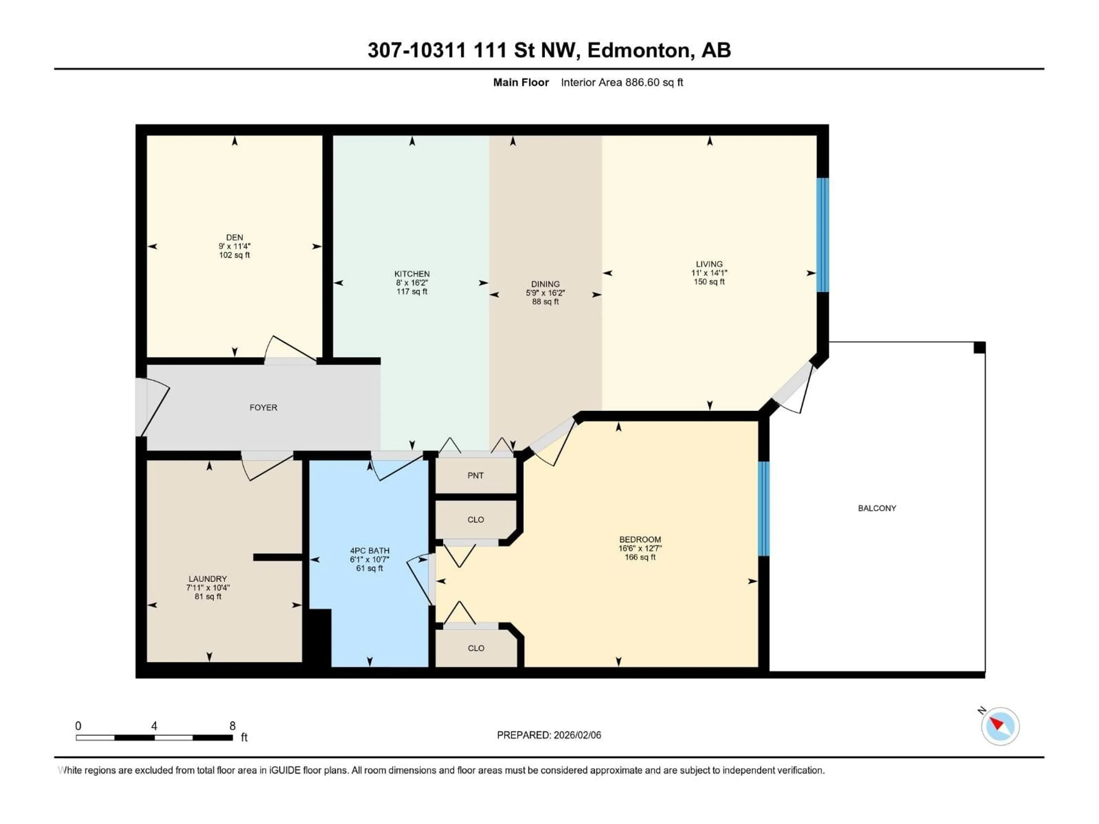 Floor plan for 307 - 10311 111 ST NW, Edmonton Alberta T5K2Y8