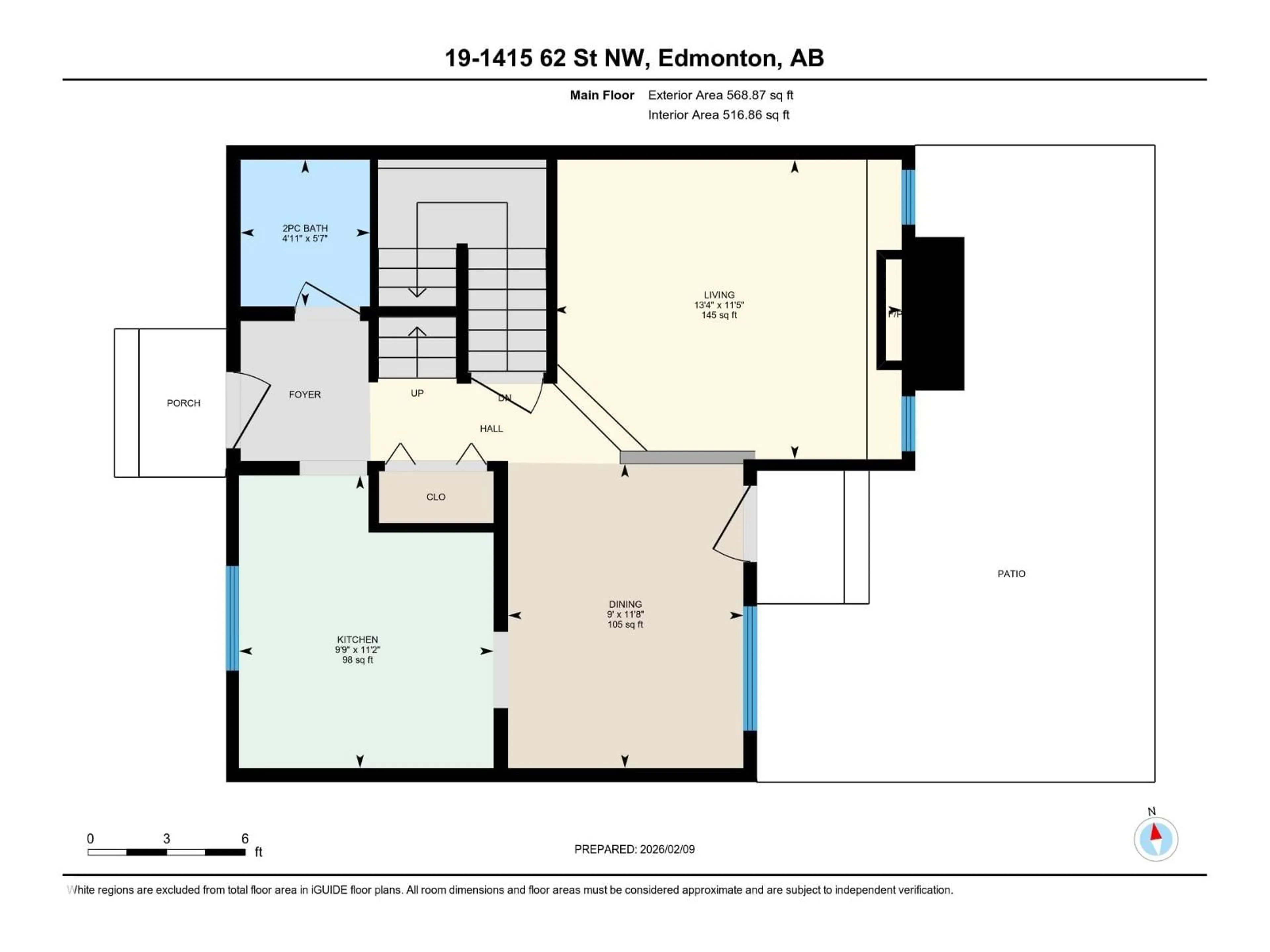 Floor plan for 19 - 1415 62 ST, Edmonton Alberta T6L4K1