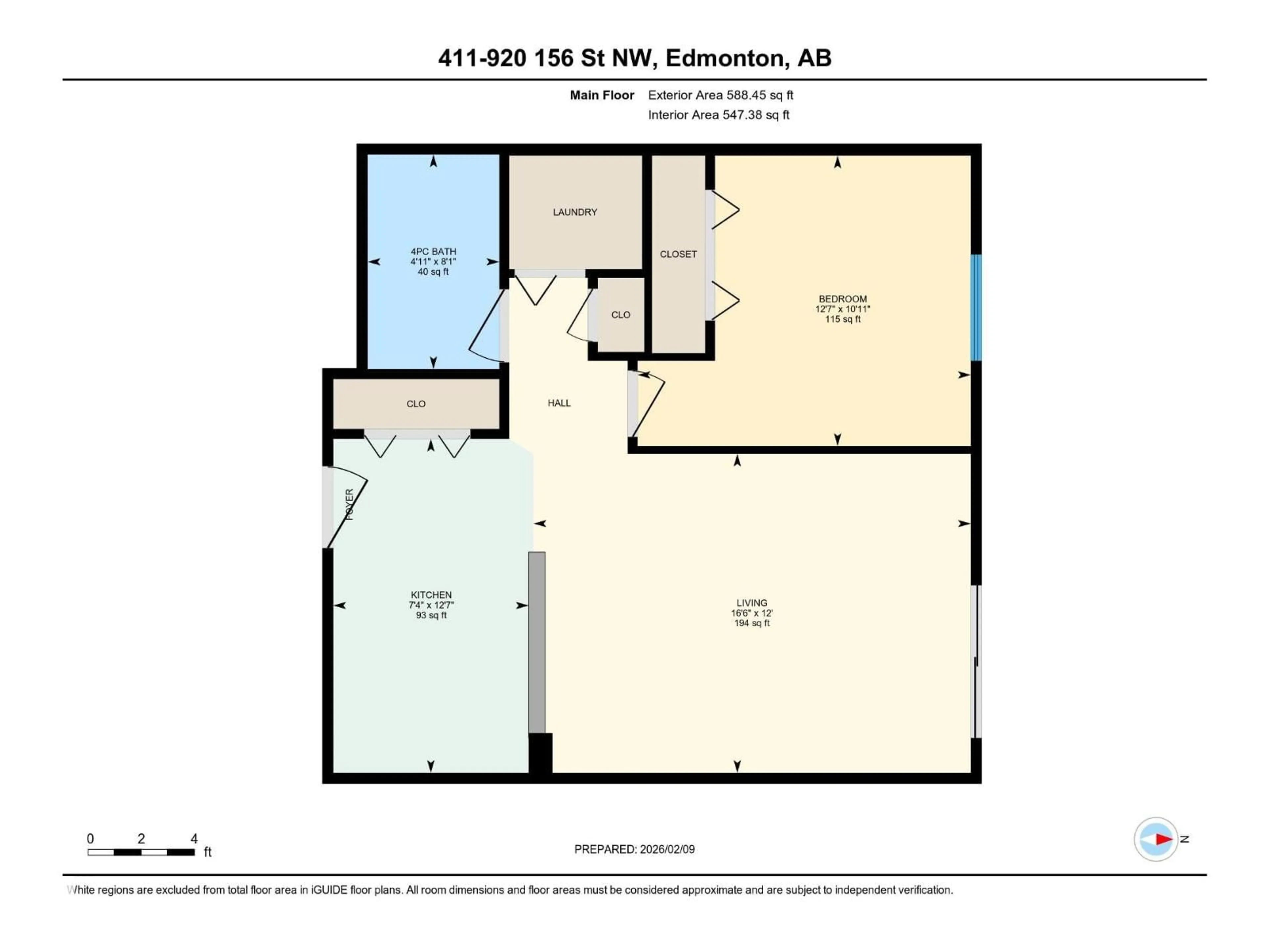 Floor plan for 411 - 920 156 ST, Edmonton Alberta T6R0N6
