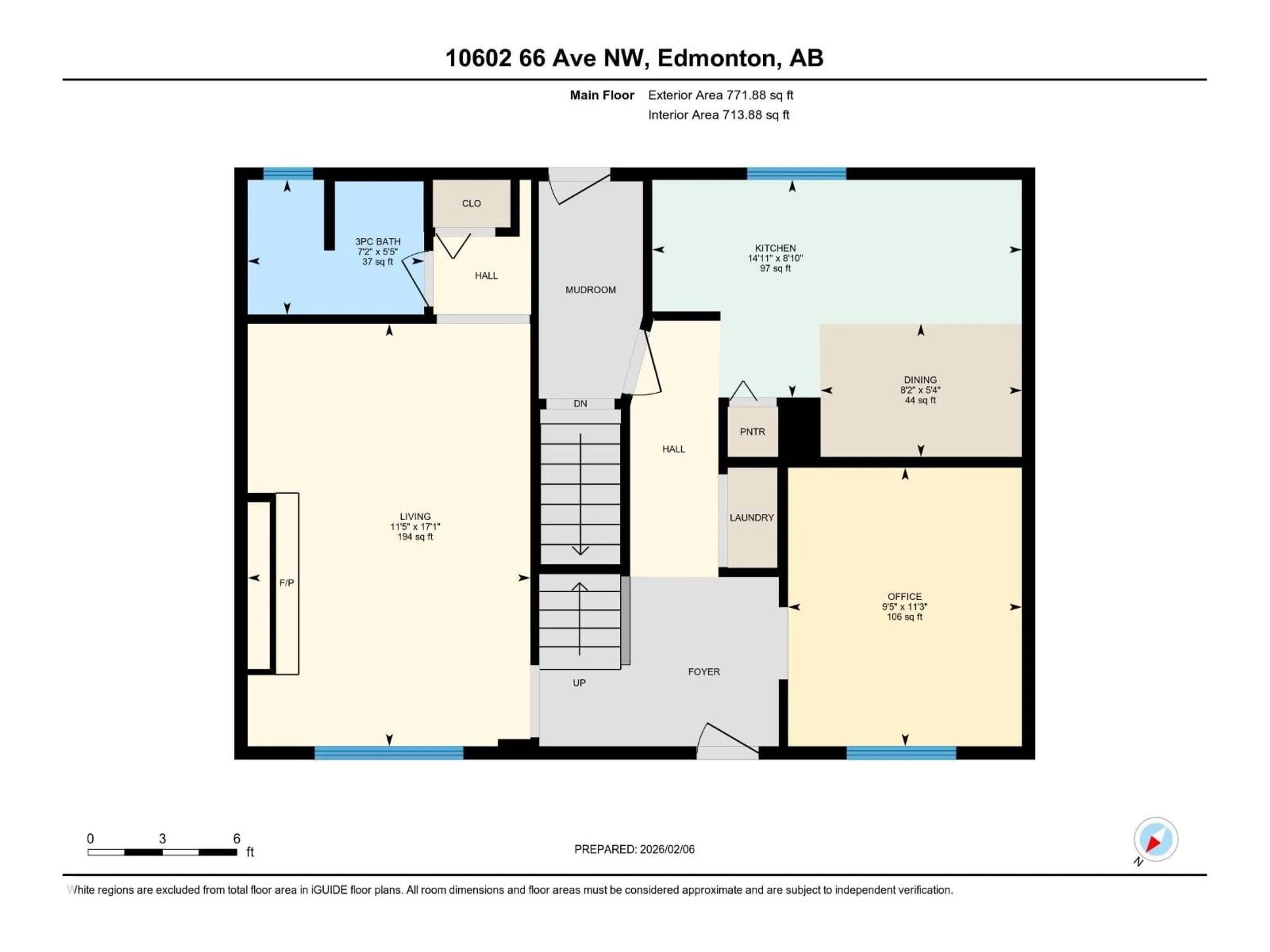Floor plan for 10602 66 AV, Edmonton Alberta T6H1X6