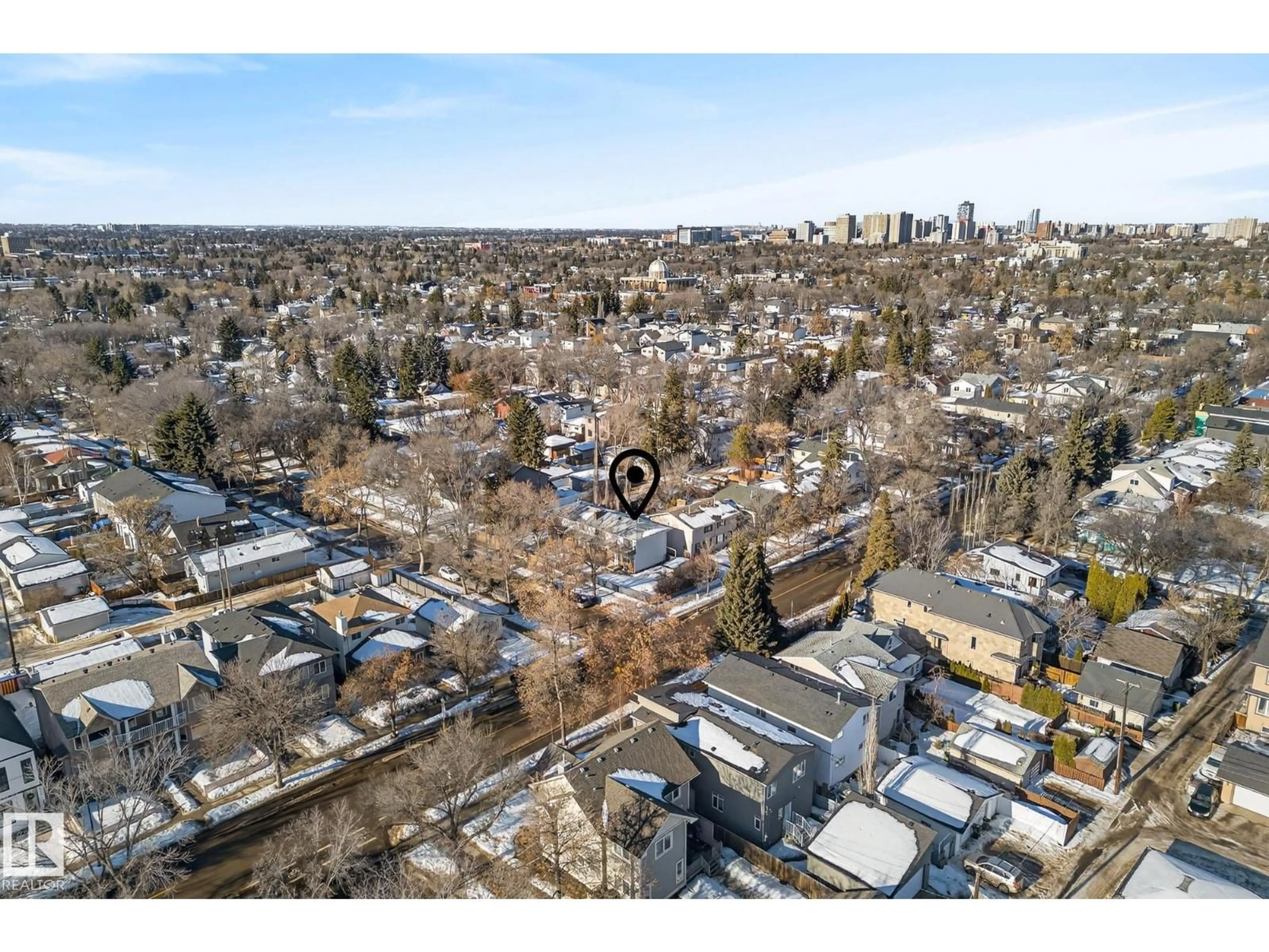 A pic from outside/outdoor area/front of a property/back of a property/a pic from drone, city buildings view from balcony for 10602 66 AV, Edmonton Alberta T6H1X6