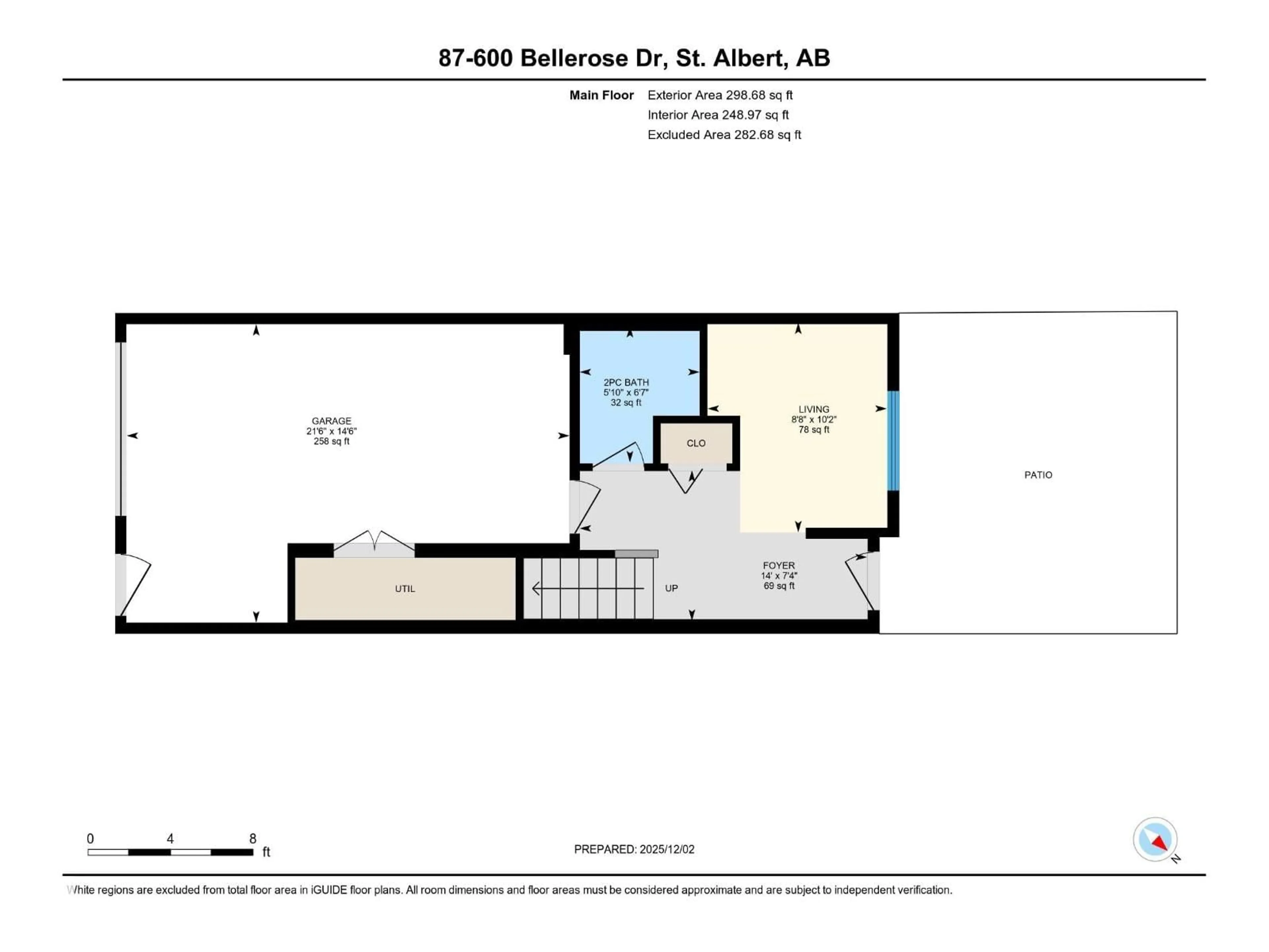 Floor plan for #87 - 600 BELLEROSE DR, St. Albert Alberta T8N7T5