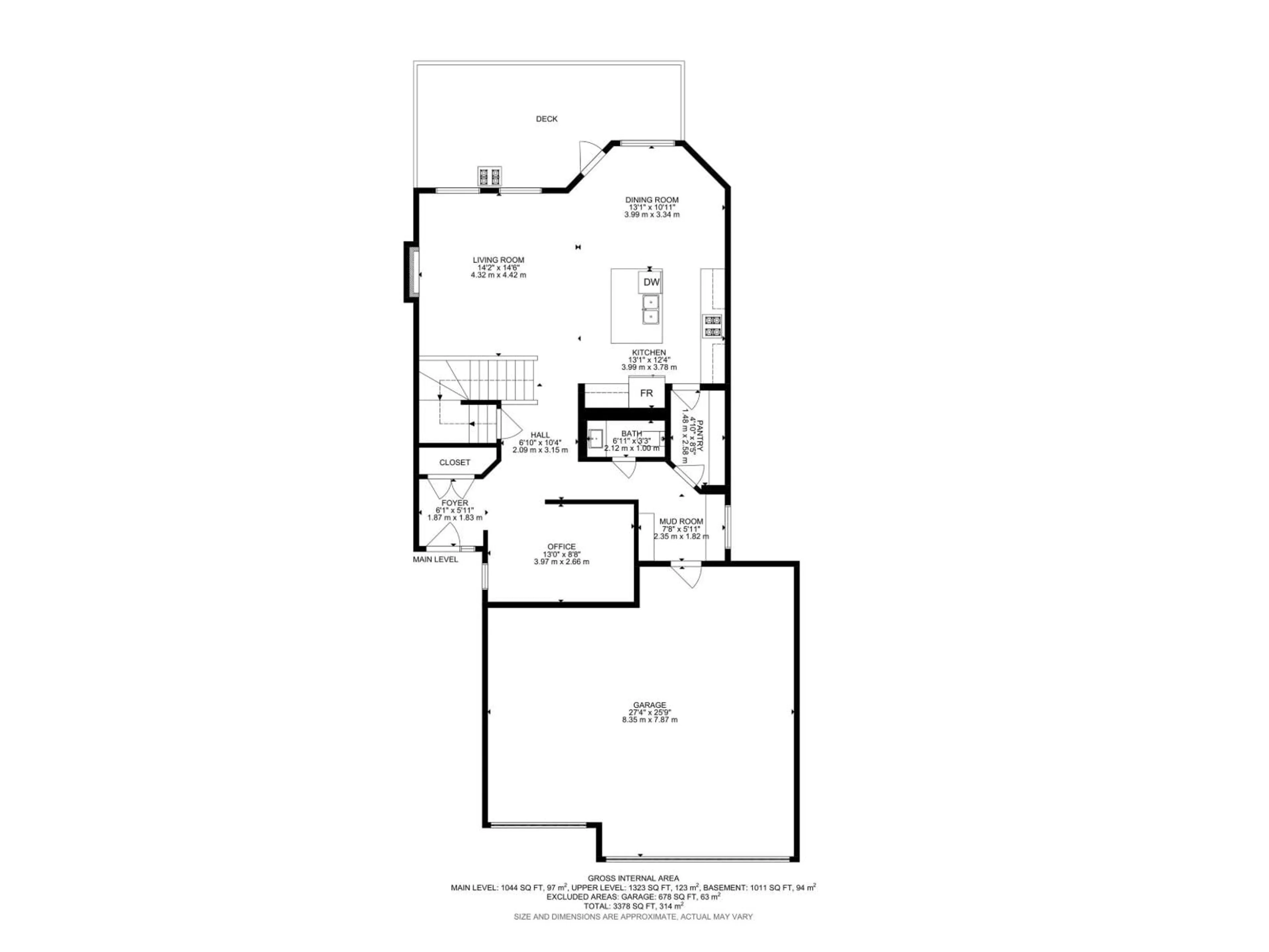 Floor plan for 1333 GRAYDON HILL WY, Edmonton Alberta T6W3C6