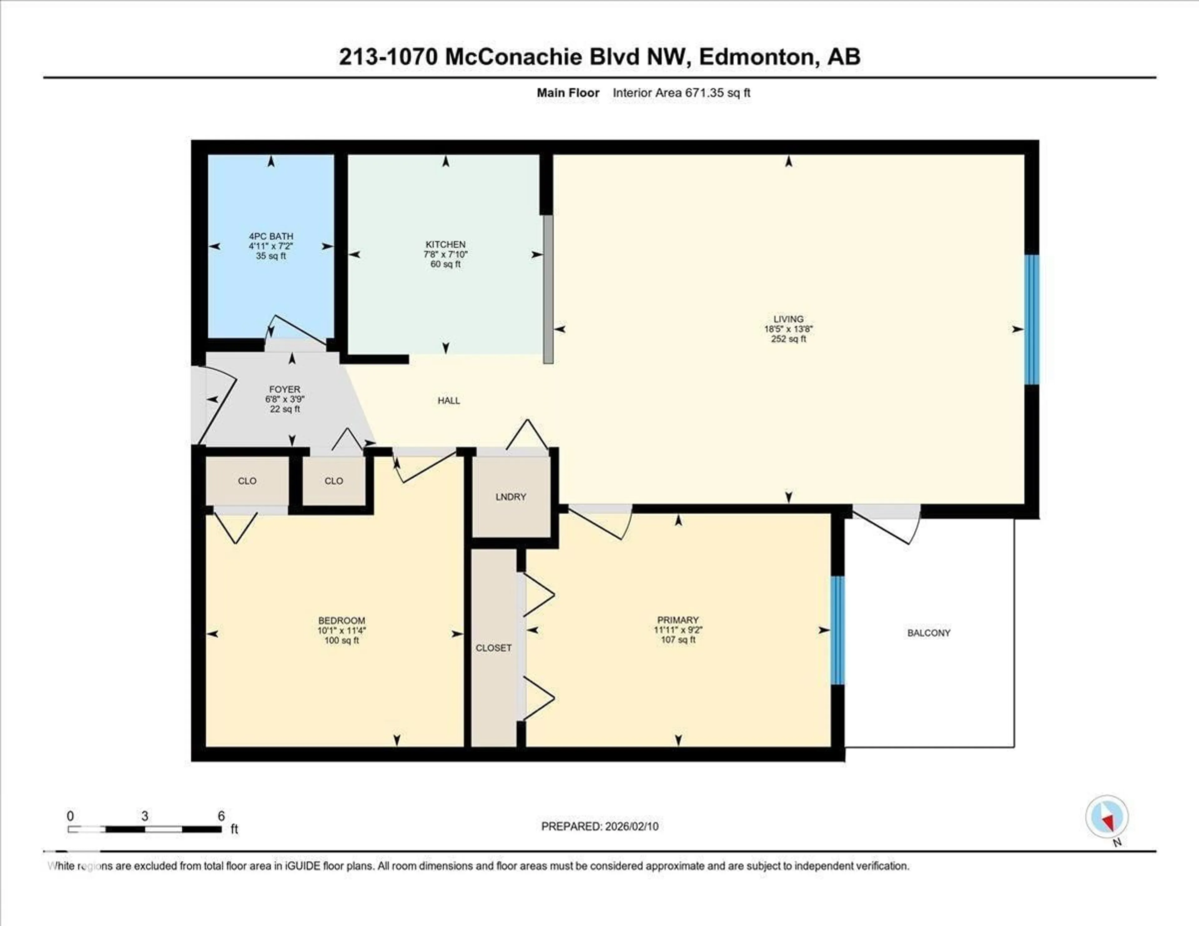 Floor plan for 213 - 1070 MCCONACHIE BV, Edmonton Alberta T5Y0X1