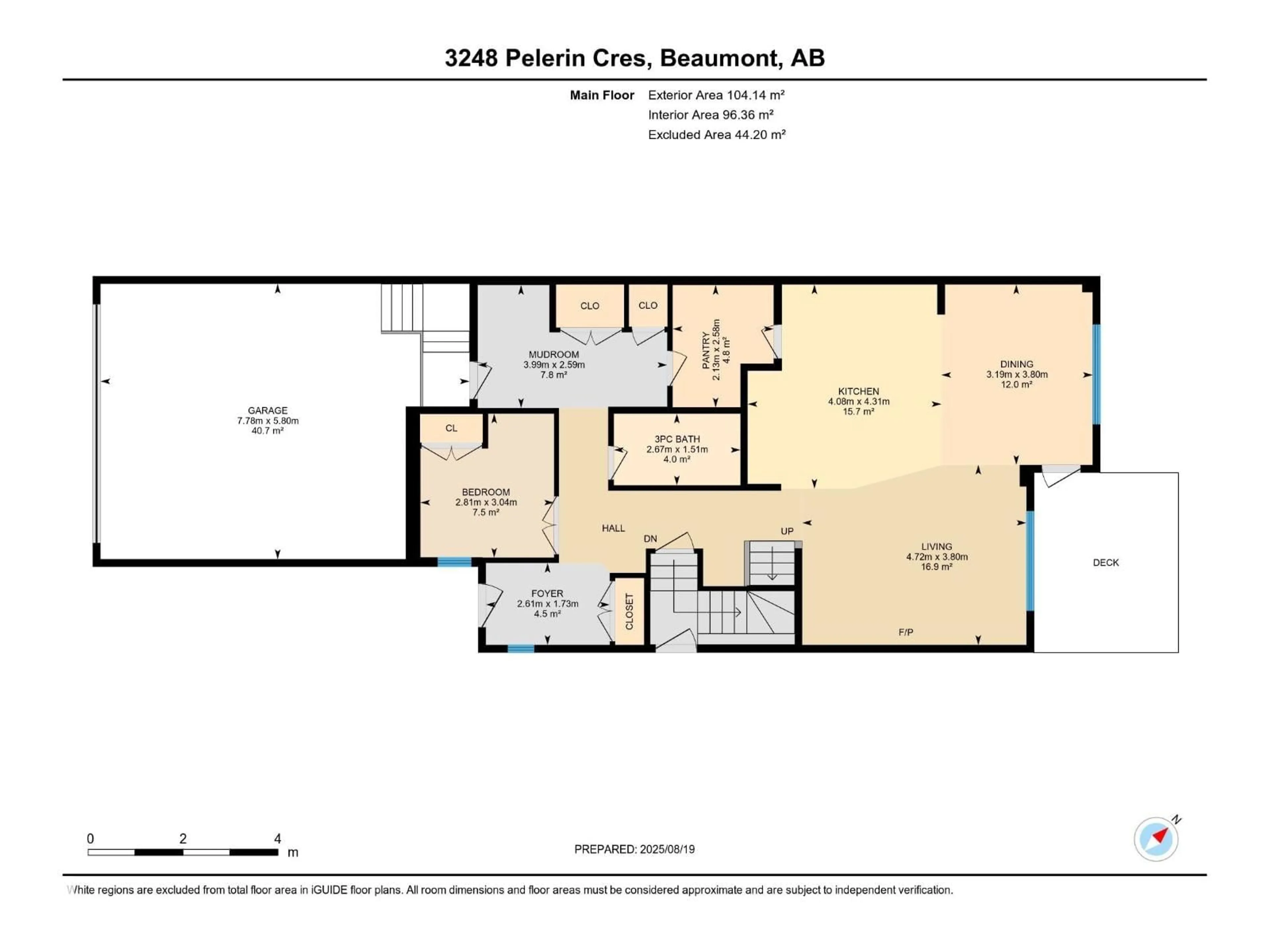 Floor plan for 3248 PELERIN CR, Beaumont Alberta T4X2Z1