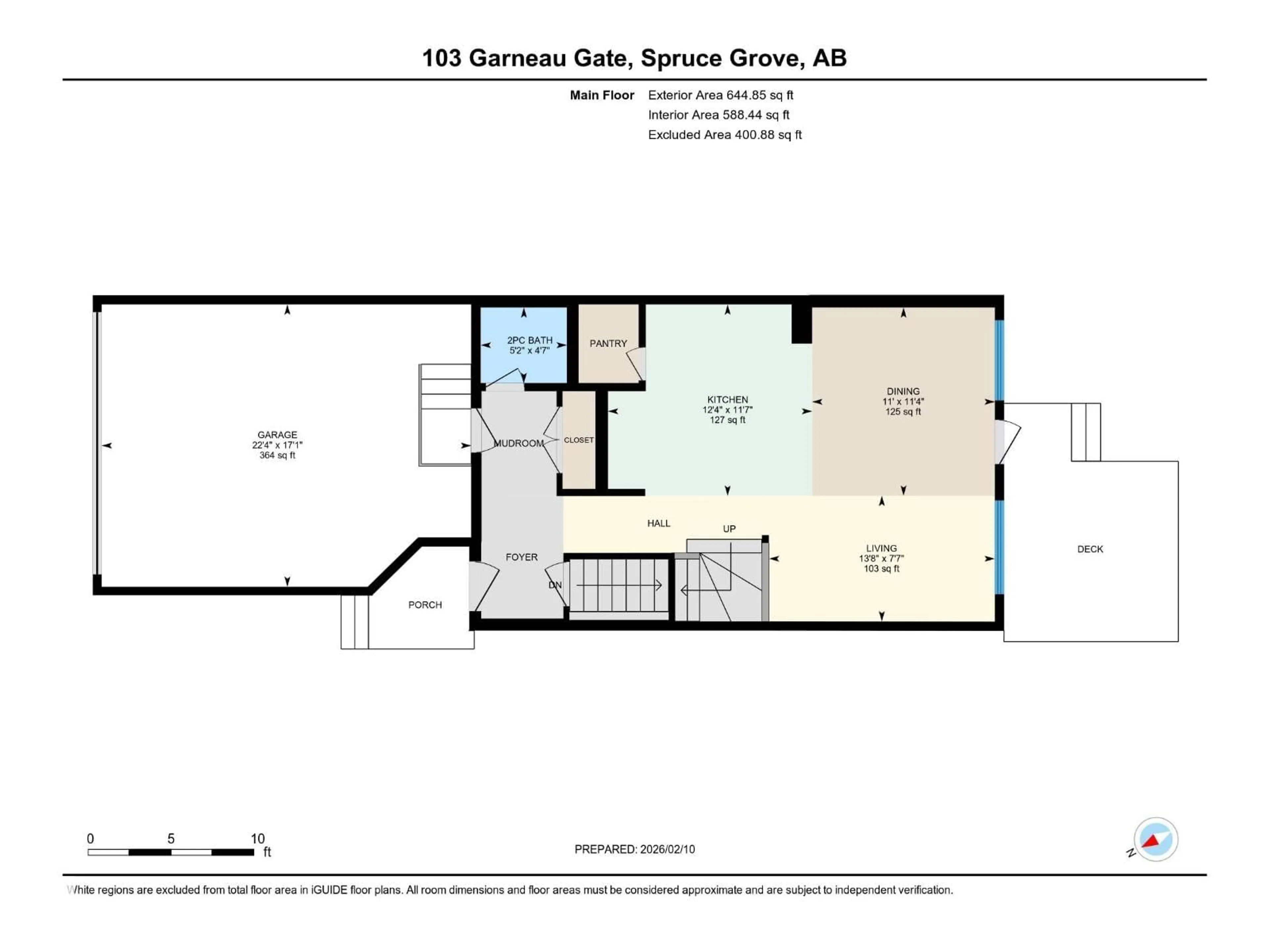 Floor plan for 103 GARNEAU GA, Spruce Grove Alberta T7X2Y6