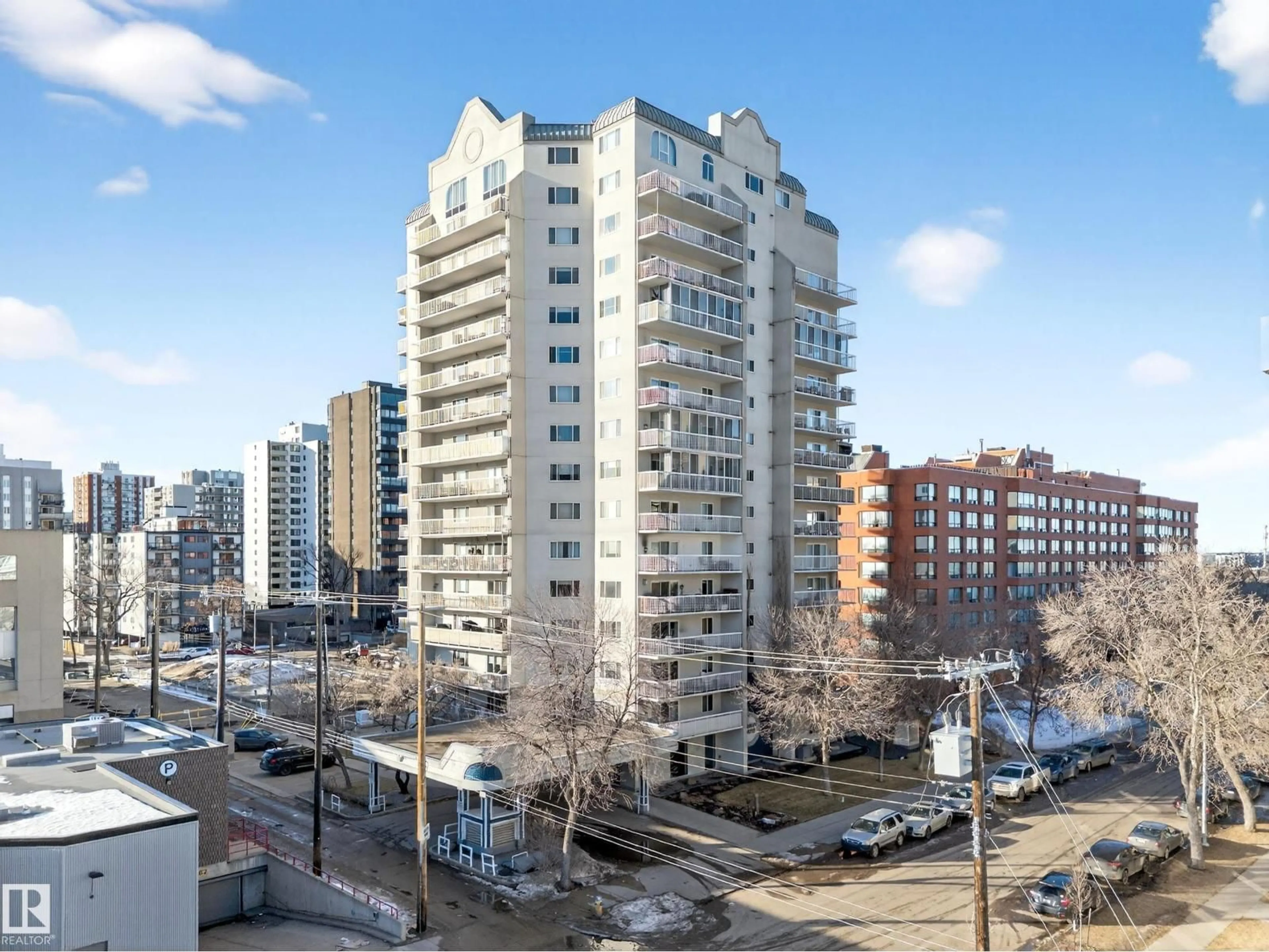 A pic from outside/outdoor area/front of a property/back of a property/a pic from drone, city buildings view from balcony for #205 - 10130 114 ST, Edmonton Alberta T5K2S6