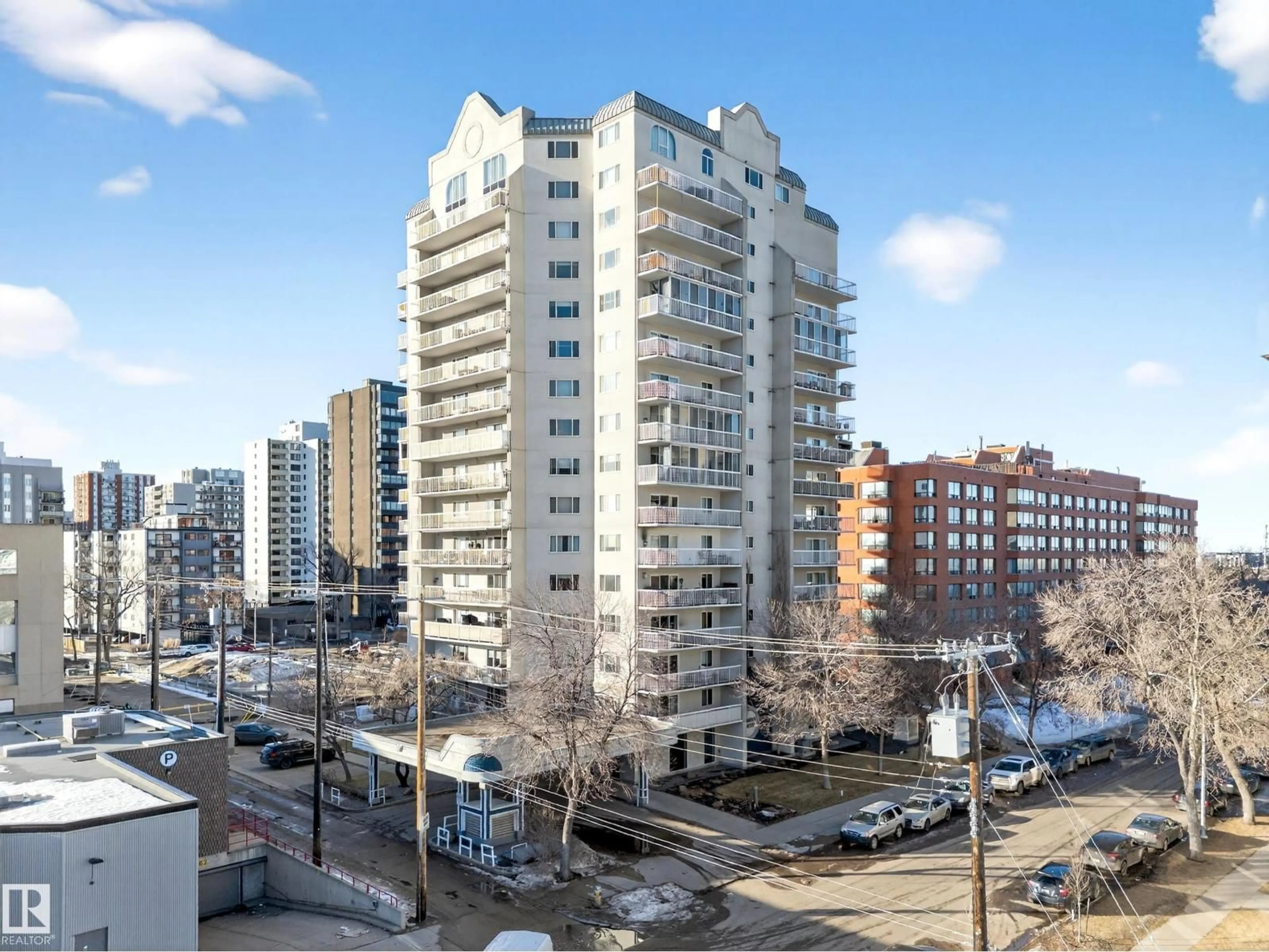 A pic from outside/outdoor area/front of a property/back of a property/a pic from drone, city buildings view from balcony for #205 - 10130 114 ST, Edmonton Alberta T5K2S6