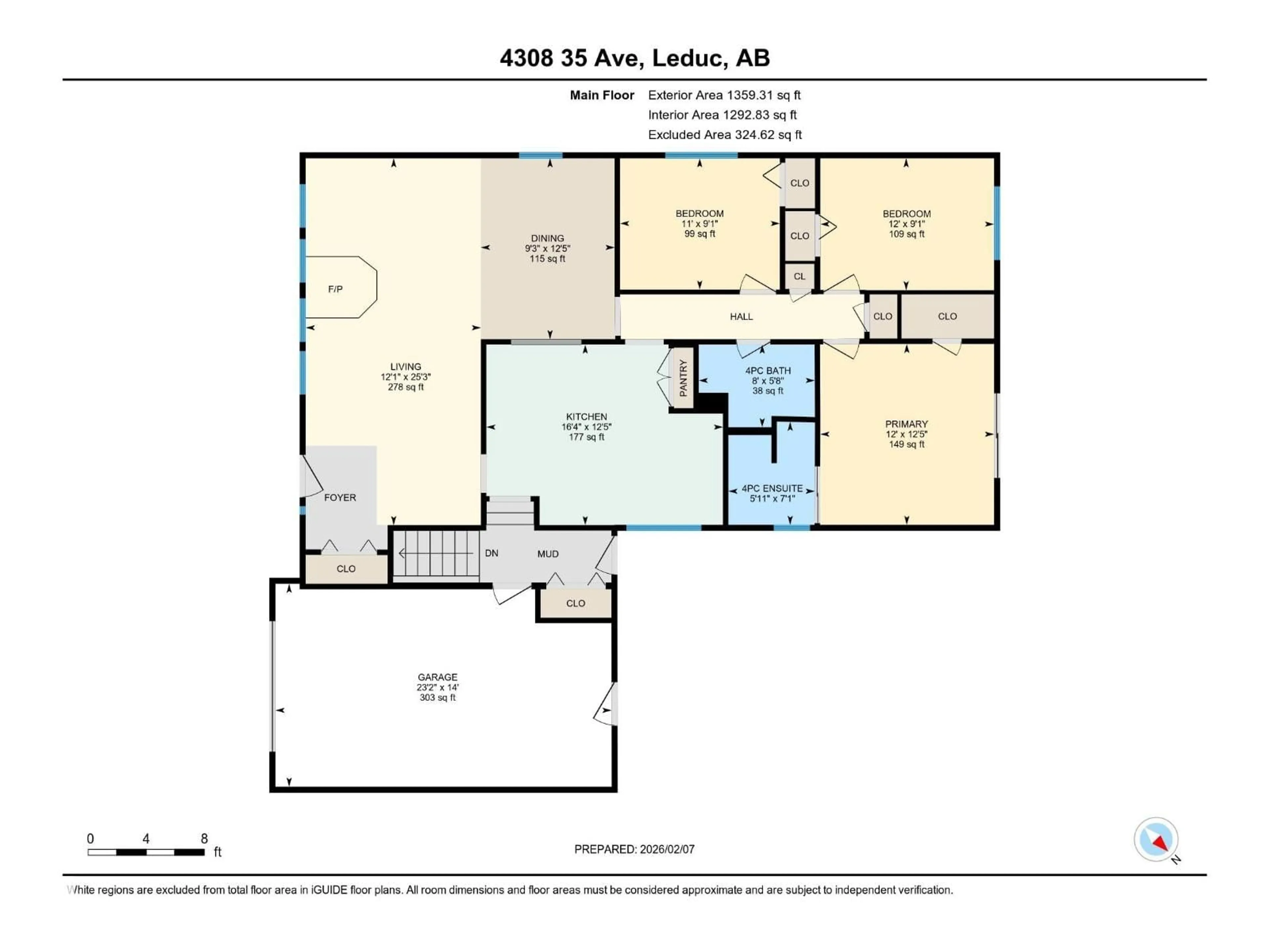 Floor plan for 4308 35 AV, Leduc Alberta T9E6A8