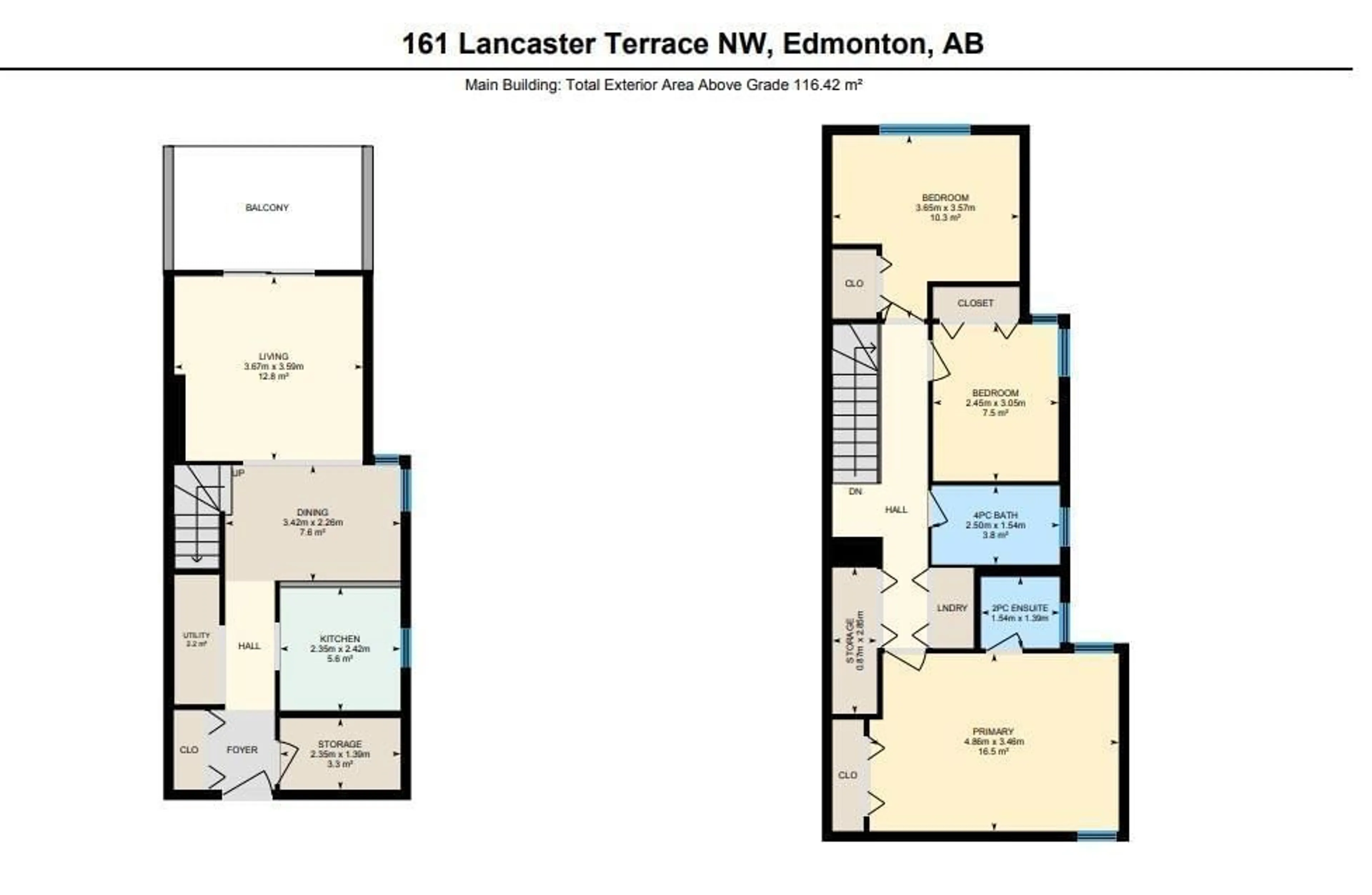 Floor plan for 161 LANCASTER TC, Edmonton Alberta T5X5T1