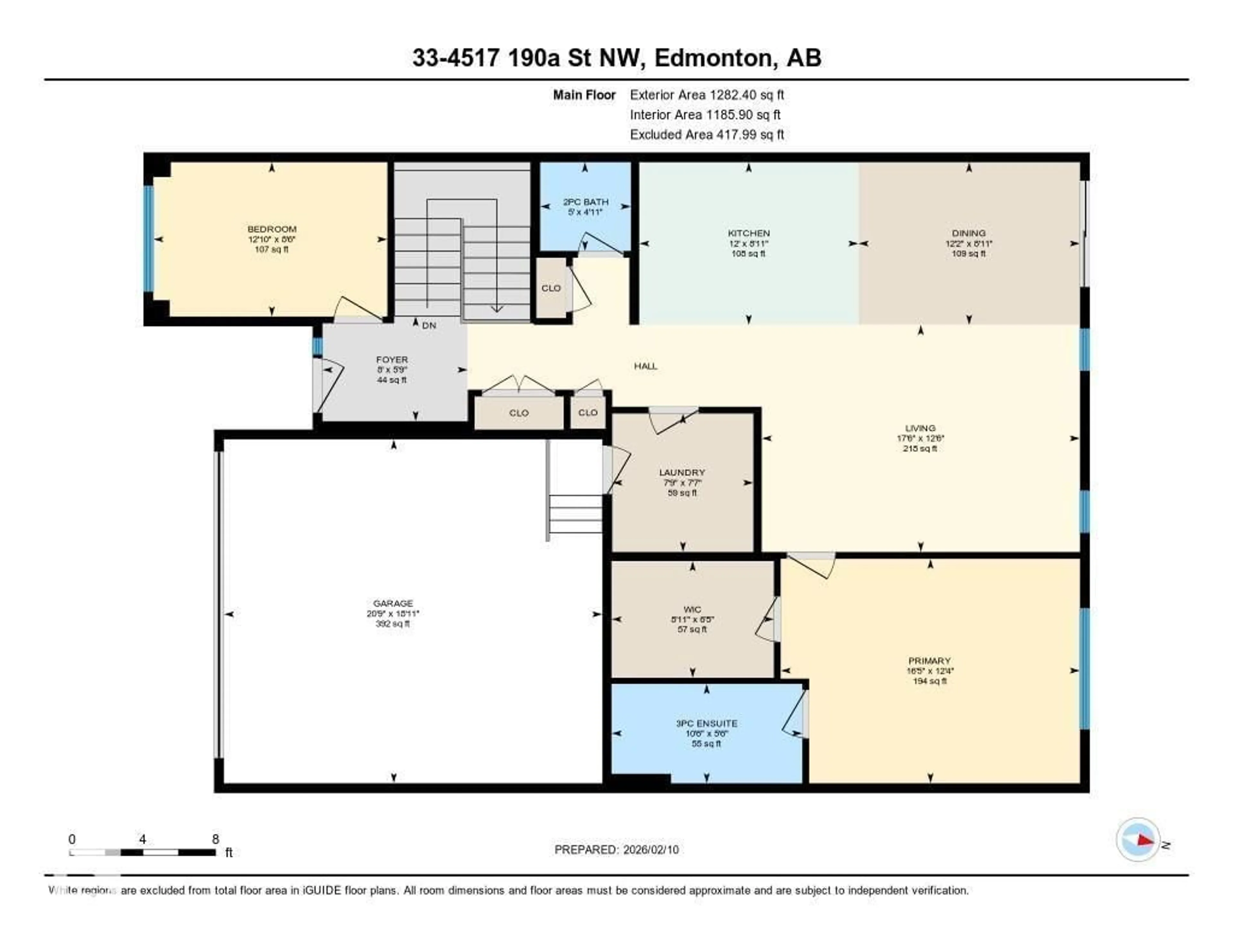 Floor plan for #33 - 4517 190A ST, Edmonton Alberta T6M0R4