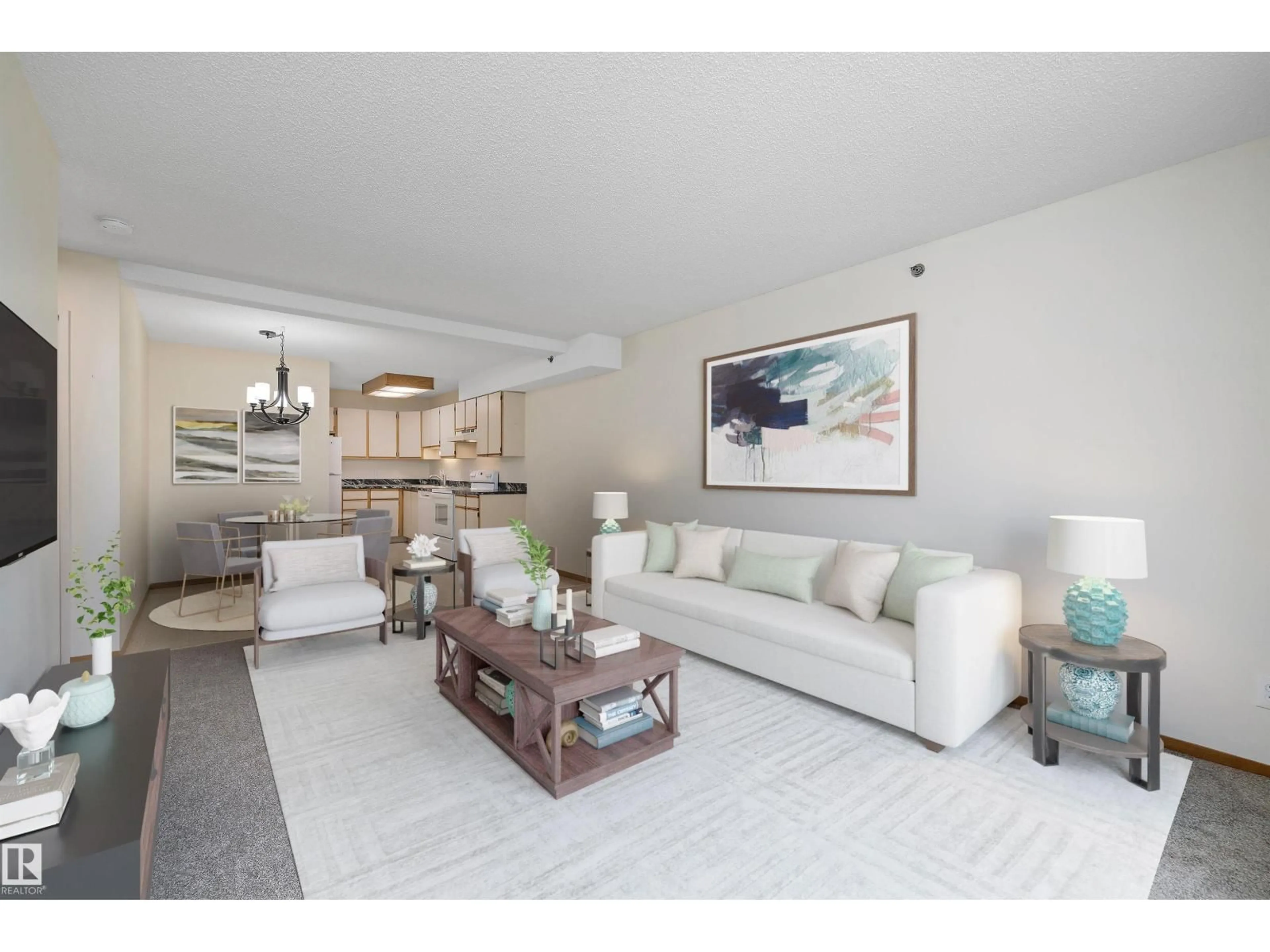 Living room with furniture, unknown for #101 - 4812 51 AV, Stony Plain Alberta T7Z1R2