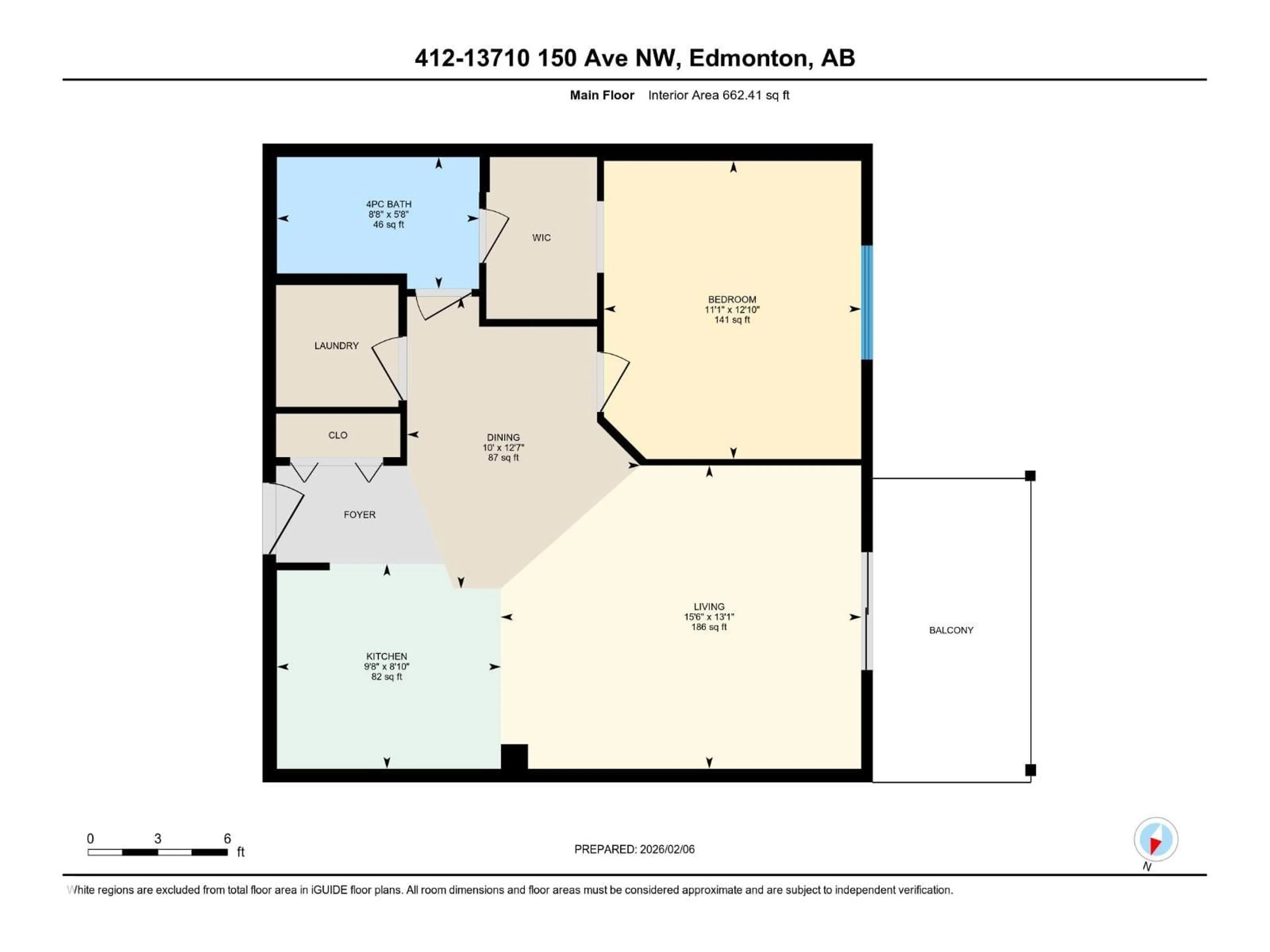 Floor plan for #412 - 13710 150 AV, Edmonton Alberta T6V0B2