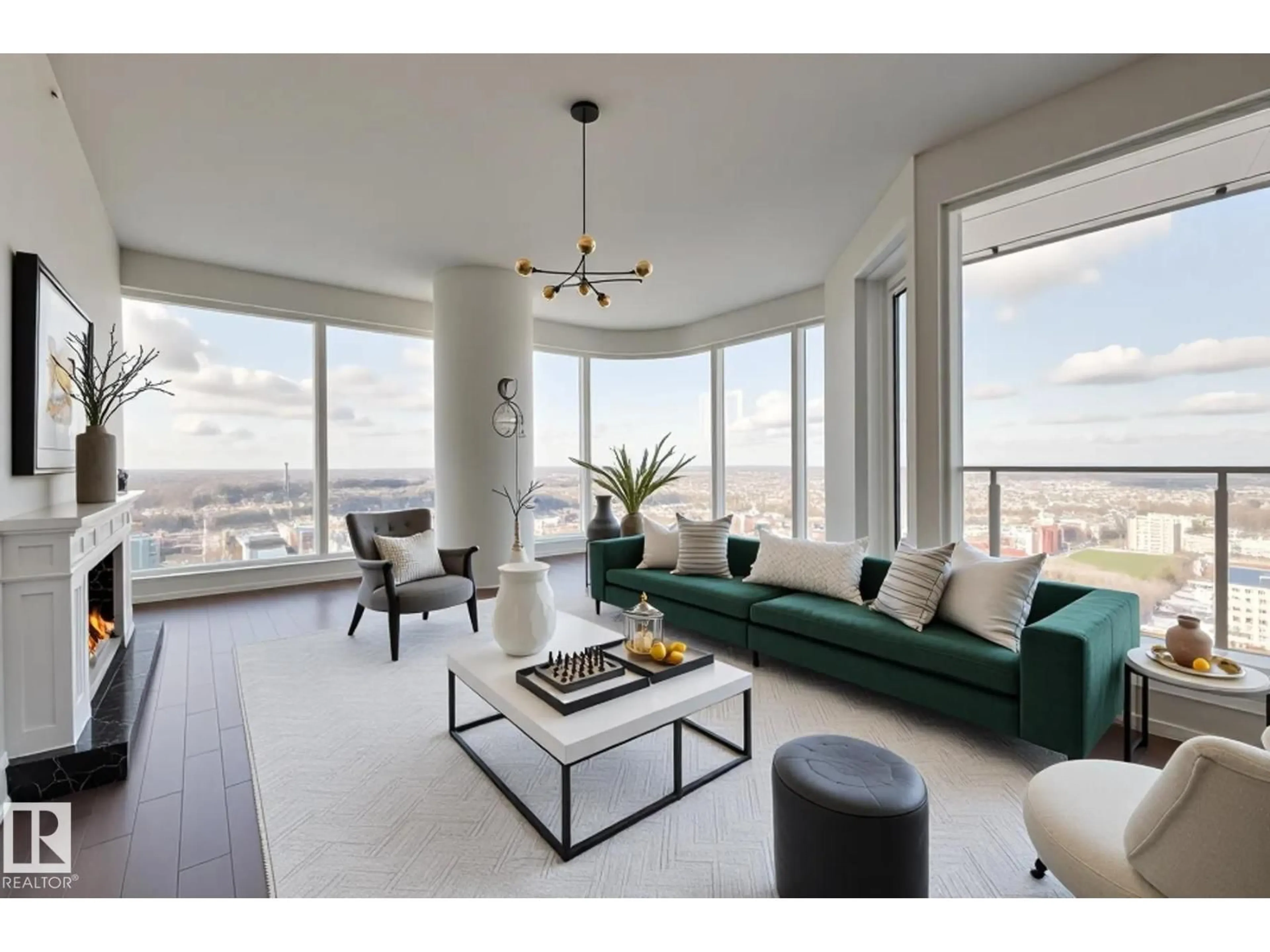 Living room with furniture, unknown for 3901 10360 102 ST NW, Edmonton Alberta T5J0K6