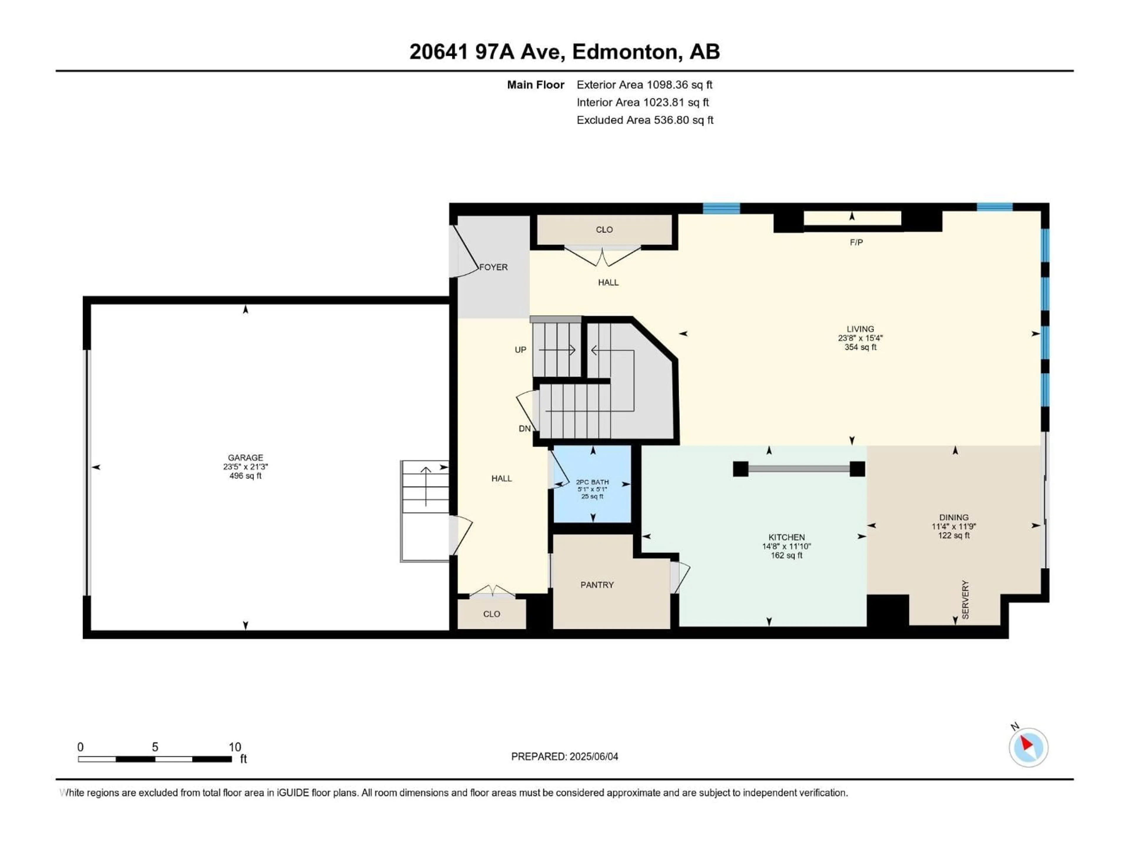 Floor plan for 20641 97A AV, Edmonton Alberta T5T4V6