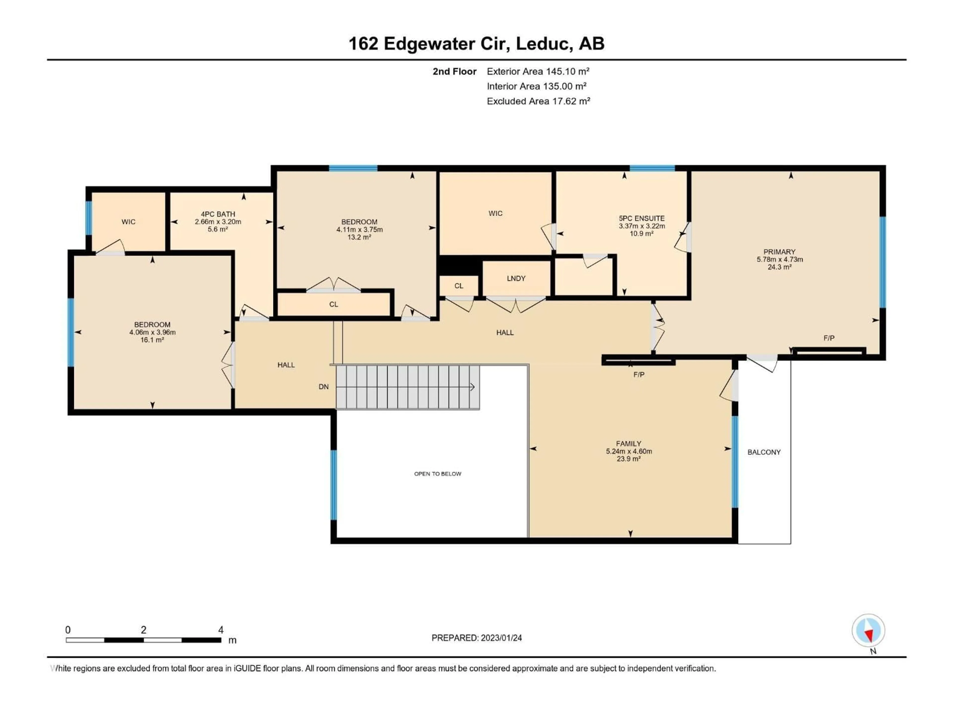 Floor plan for 162 EDGEWATER CI, Leduc Alberta T9E1K5