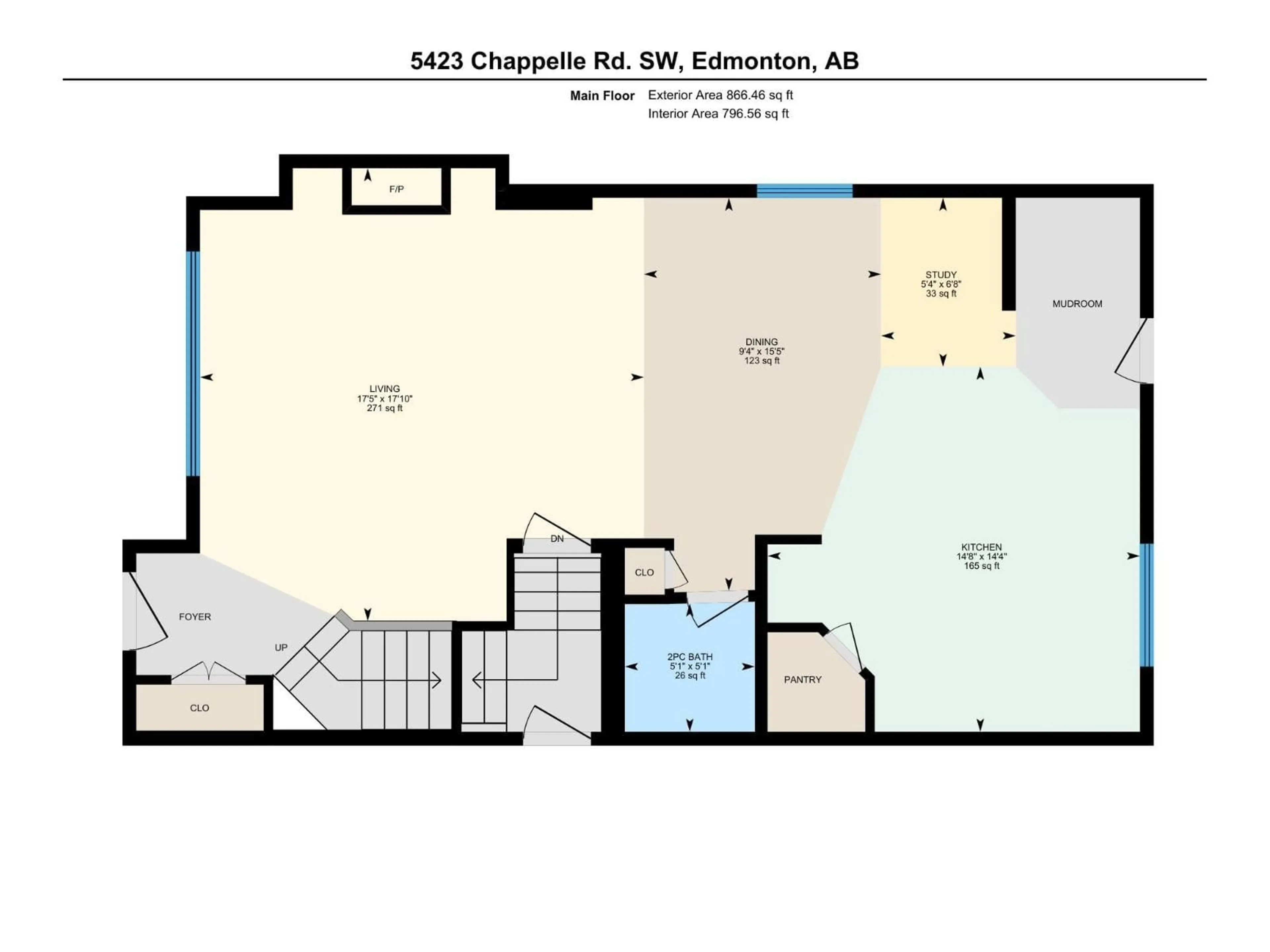 Floor plan for 5423 CHAPPELLE RD, Edmonton Alberta T6W3J6