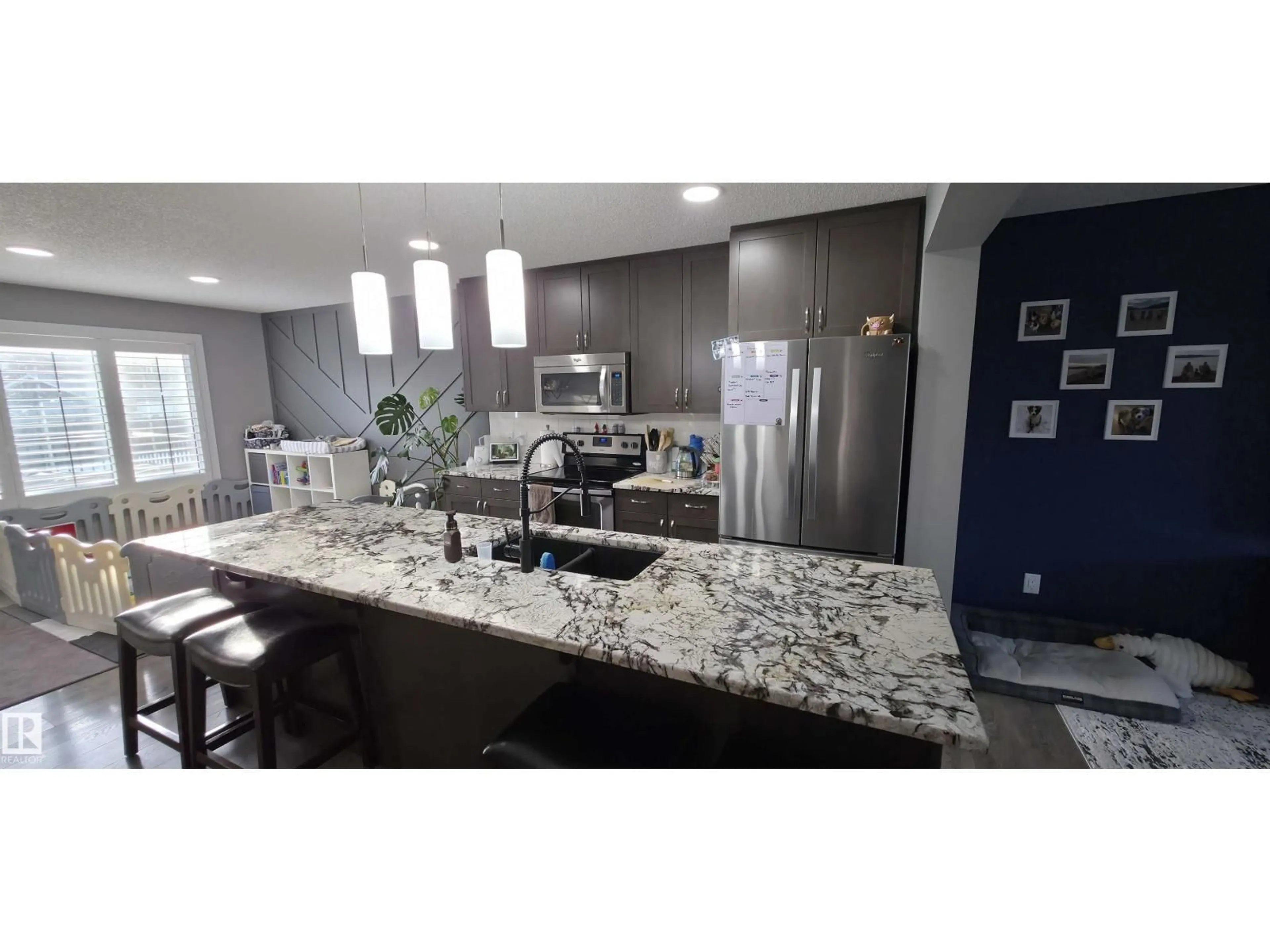 Open concept kitchen, ceramic/tile floor for 5422 CRABAPPLE LO, Edmonton Alberta T6X1S5