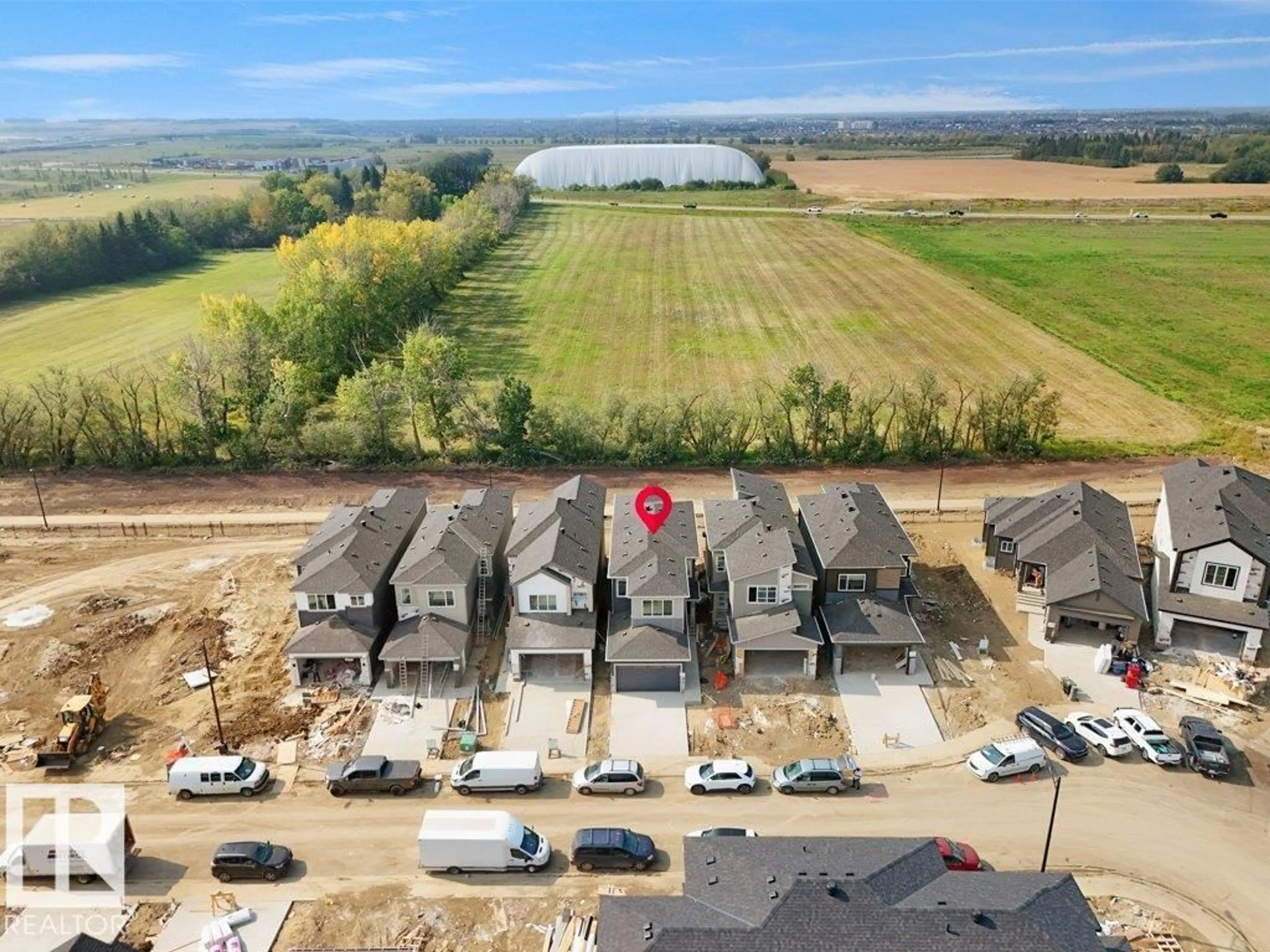 A pic from outside/outdoor area/front of a property/back of a property/a pic from drone, water/lake/river/ocean view for 8447 MAYDAY LINK, Edmonton Alberta T6X3G1