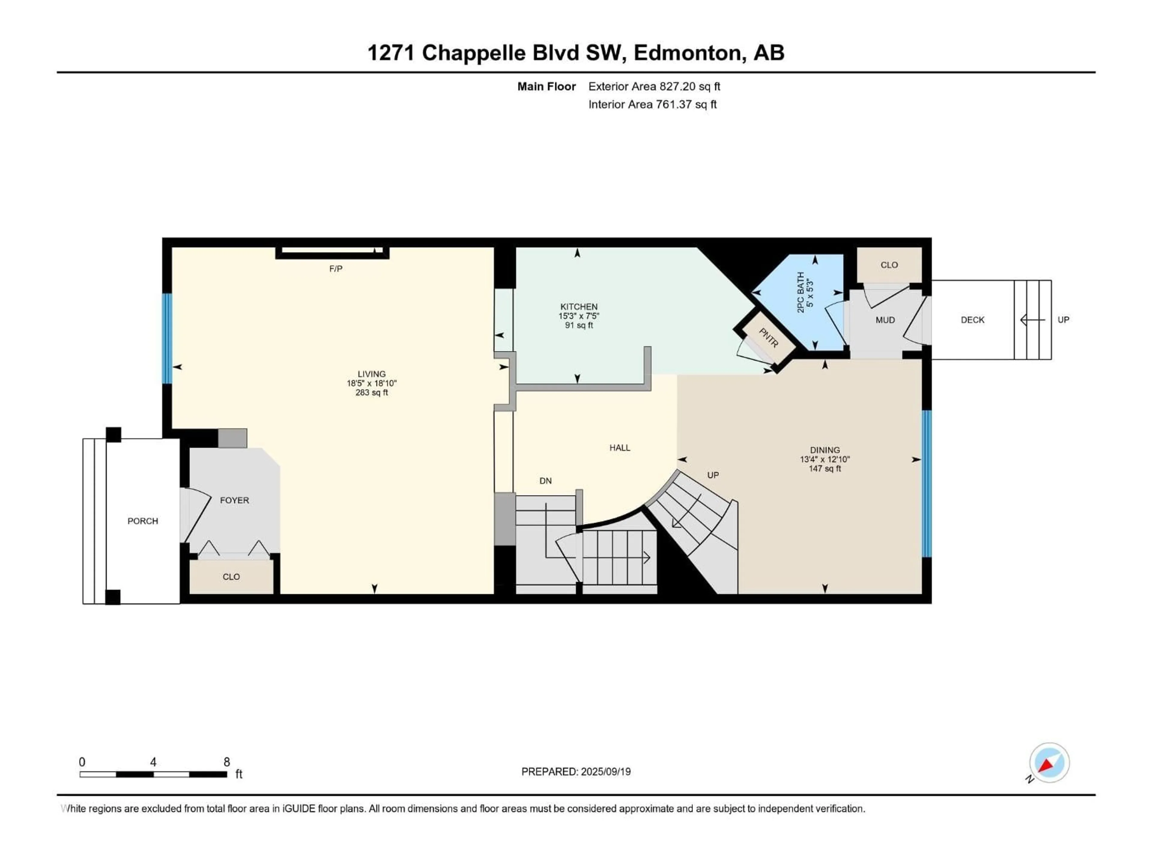 Floor plan for 1271 CHAPPELLE BV, Edmonton Alberta T6W3R1