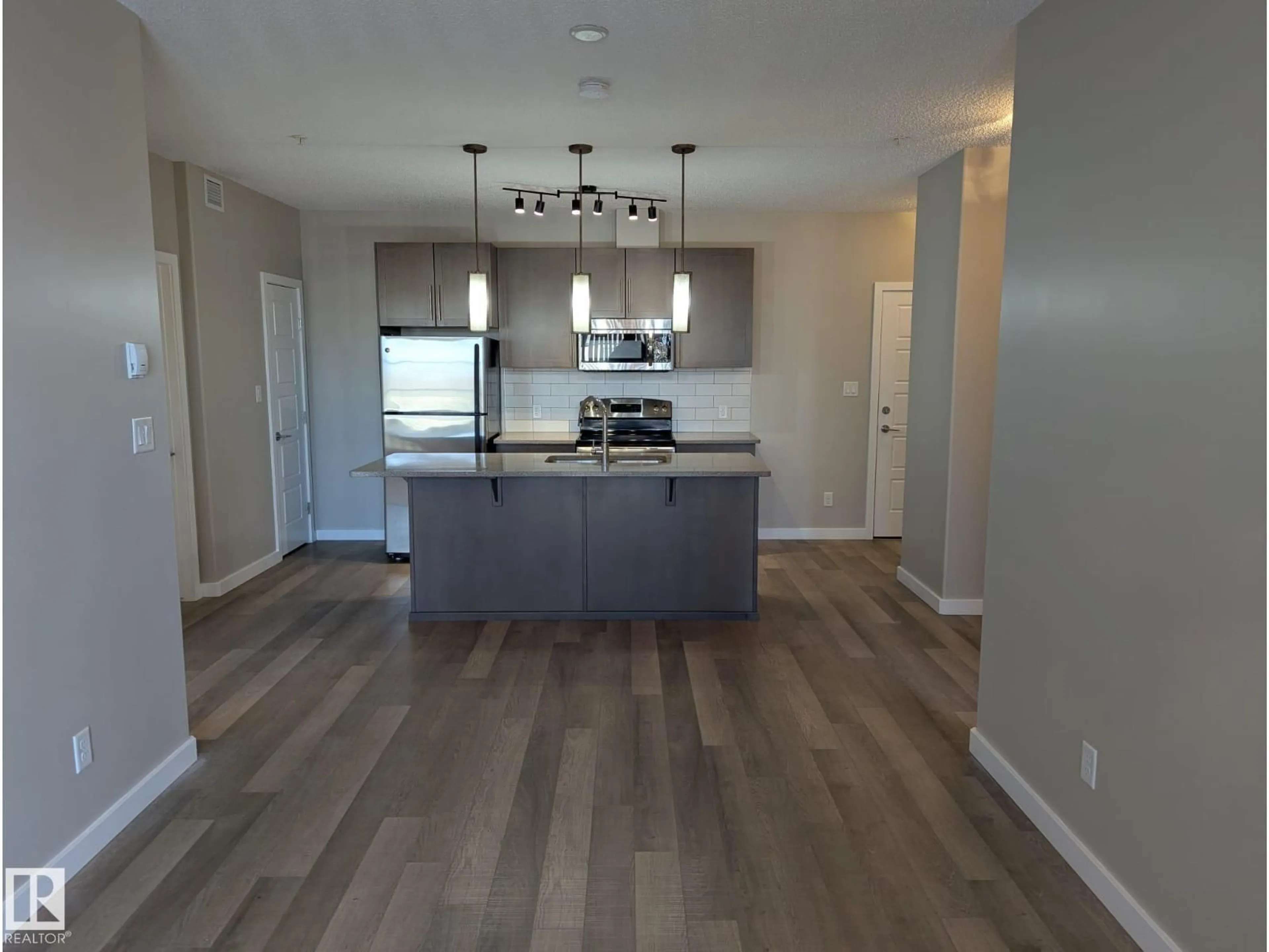 Open concept kitchen, wood/laminate floor for 319 - 1144 ADAMSON DR, Edmonton Alberta T6W2X7