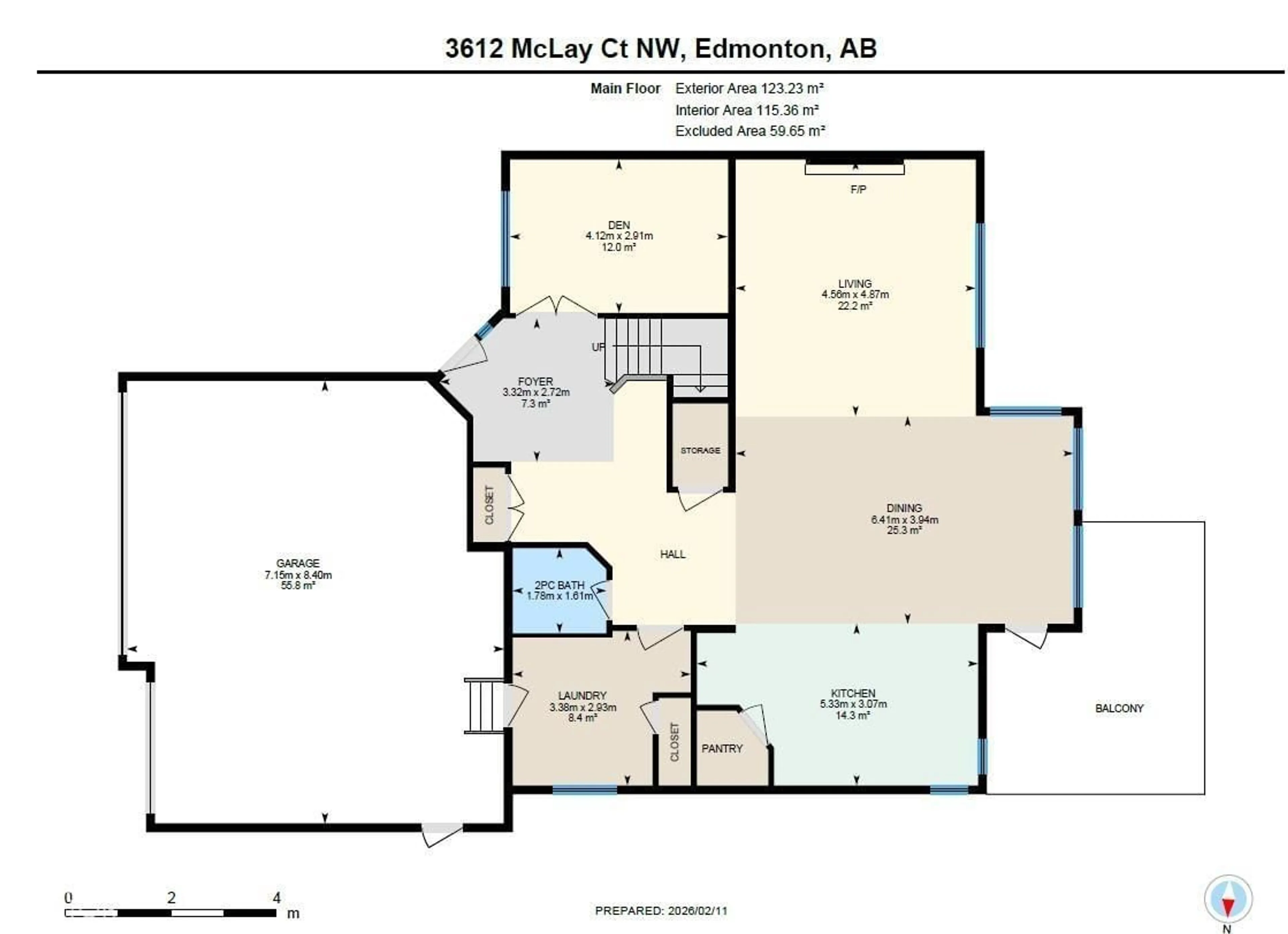Floor plan for 3612 MCLAY COURT, Edmonton Alberta T6R3V2