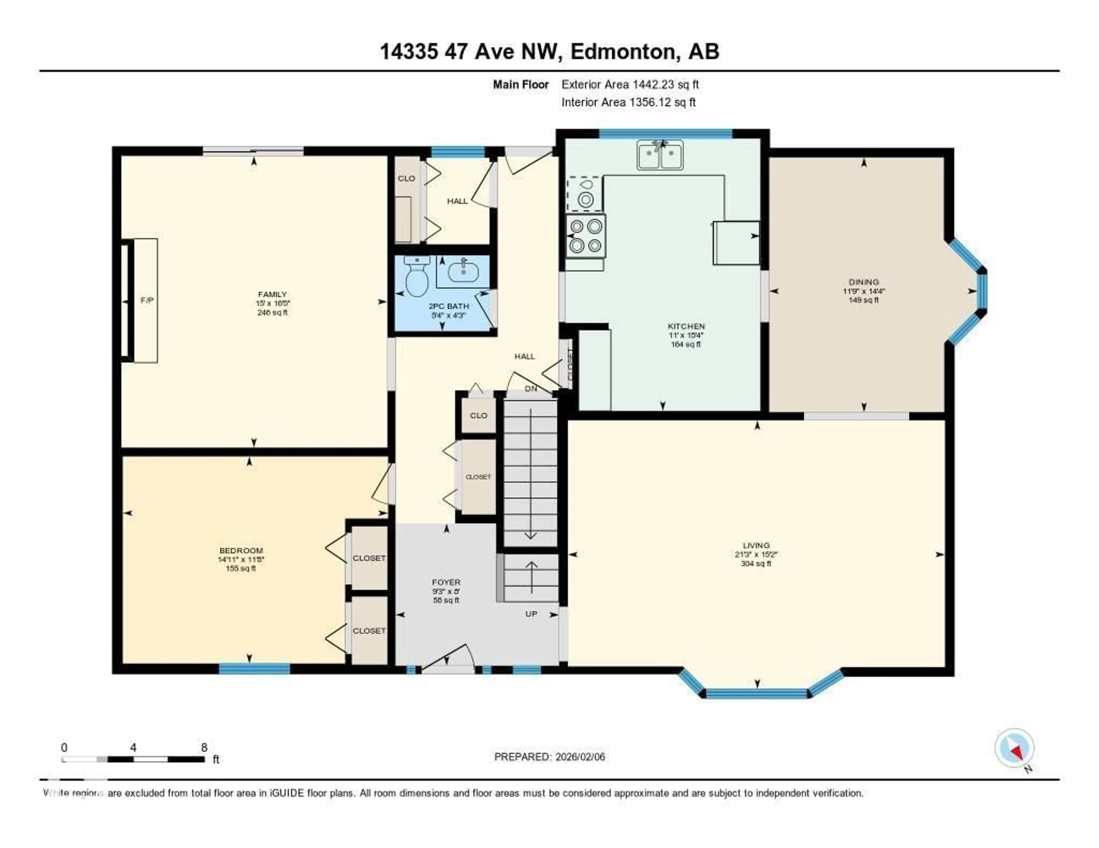 Floor plan for 14335 47 AV, Edmonton Alberta T6H0B9