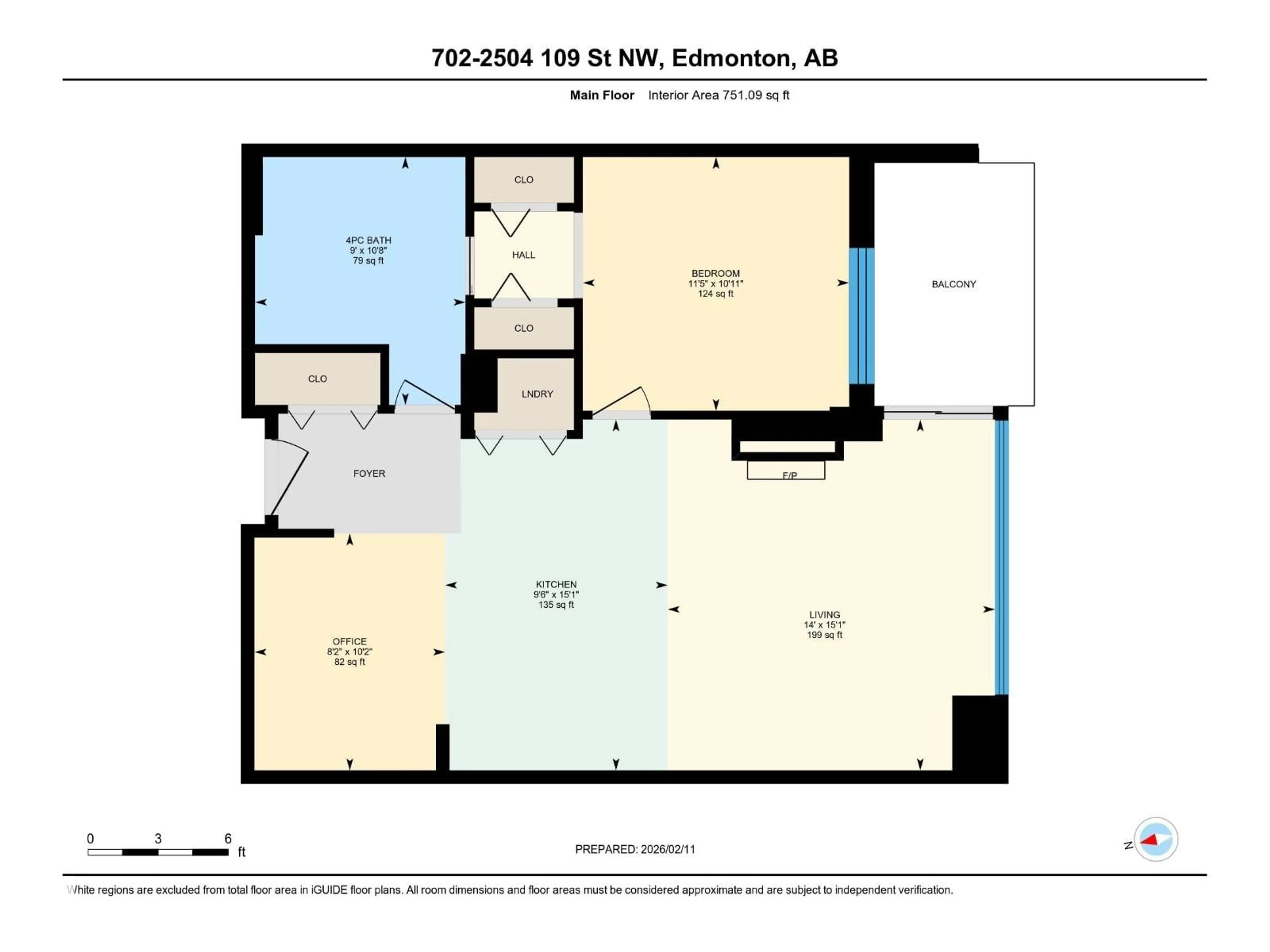 Floor plan for 702 - 2504 109 ST NW, Edmonton Alberta T6J2H3