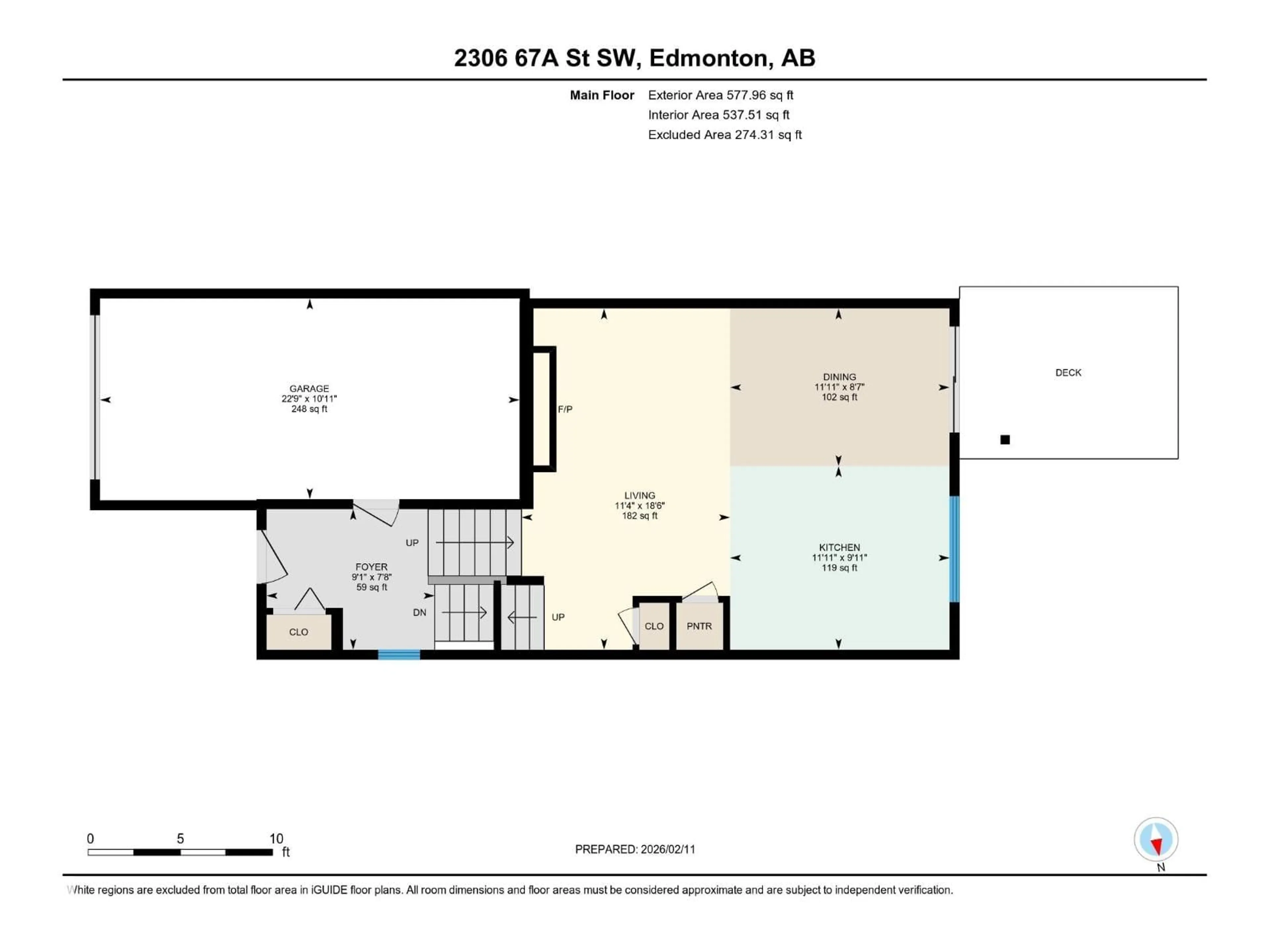 Floor plan for 2306 67A ST, Edmonton Alberta T6X2A9